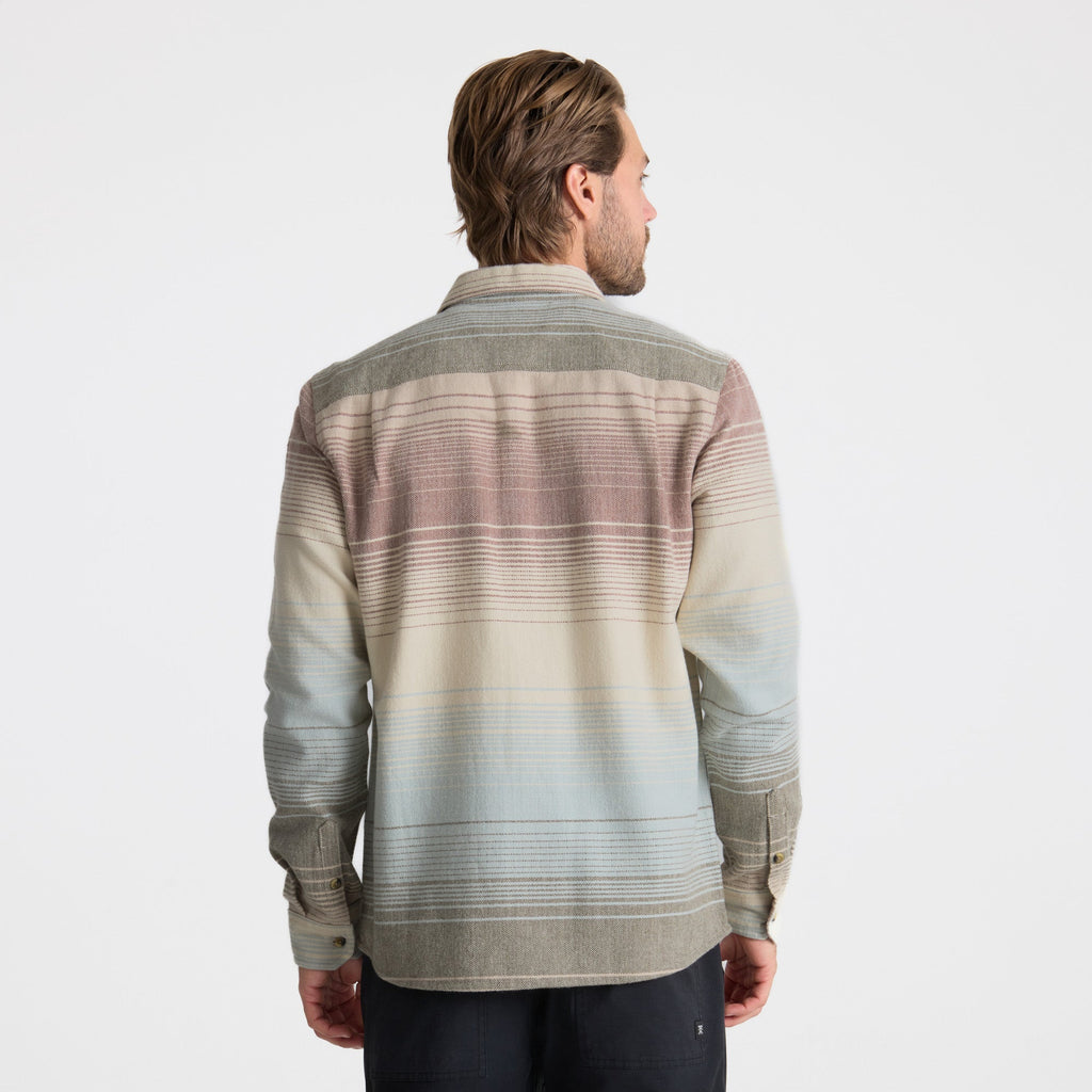 Crossroads Organic Cotton Flannel - Fossil Stripe