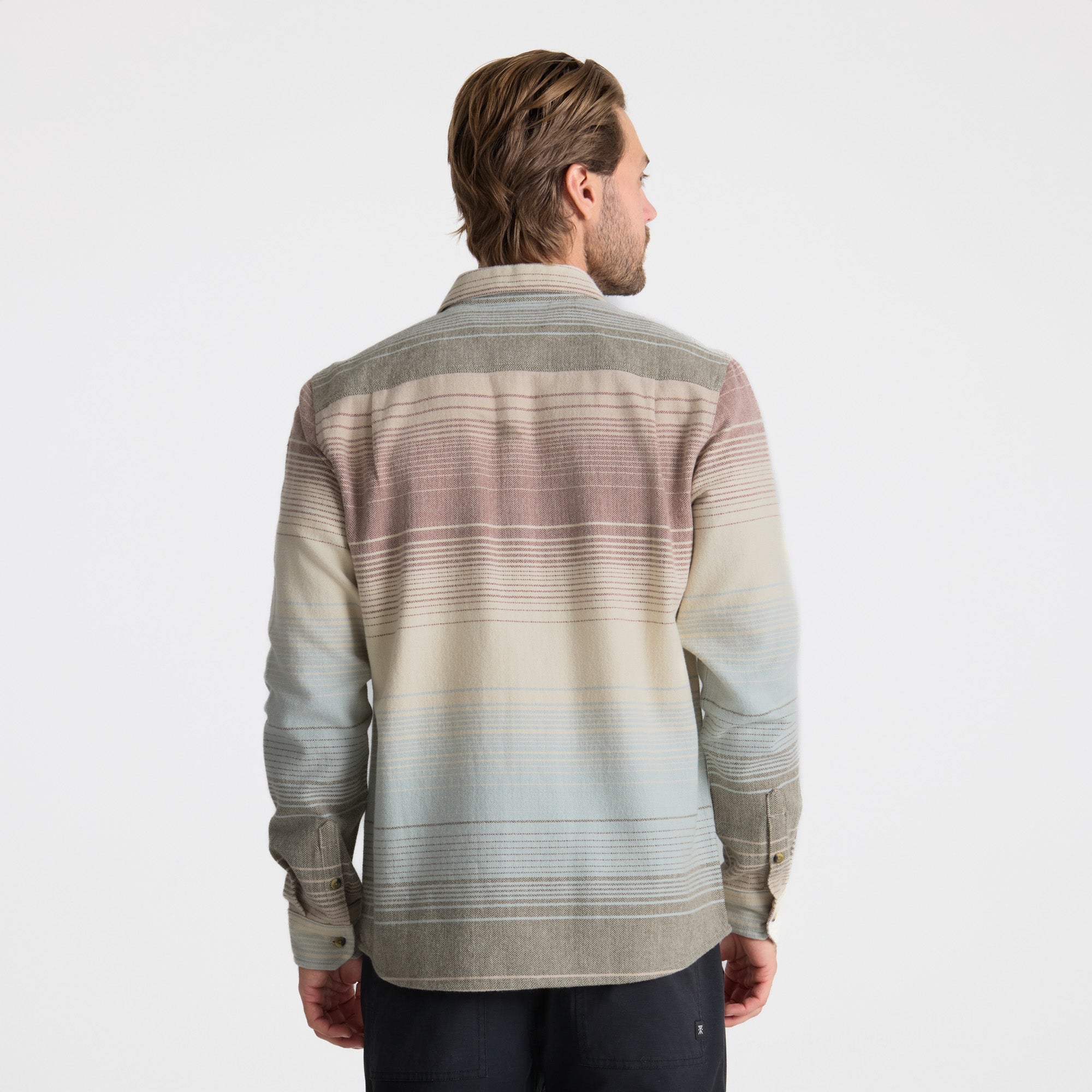 Crossroads Organic Cotton Flannel - Fossil Stripe