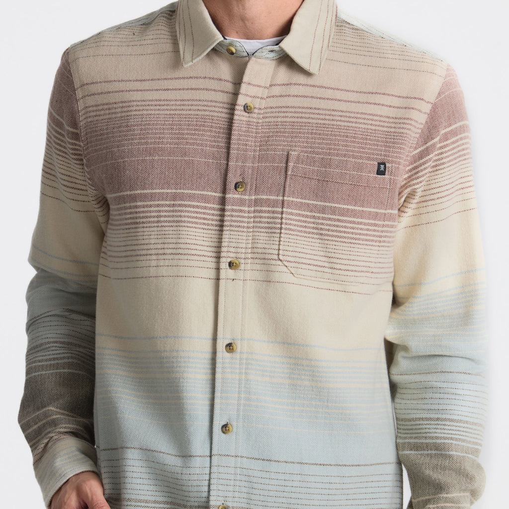 Crossroads Organic Cotton Flannel - Fossil Stripe