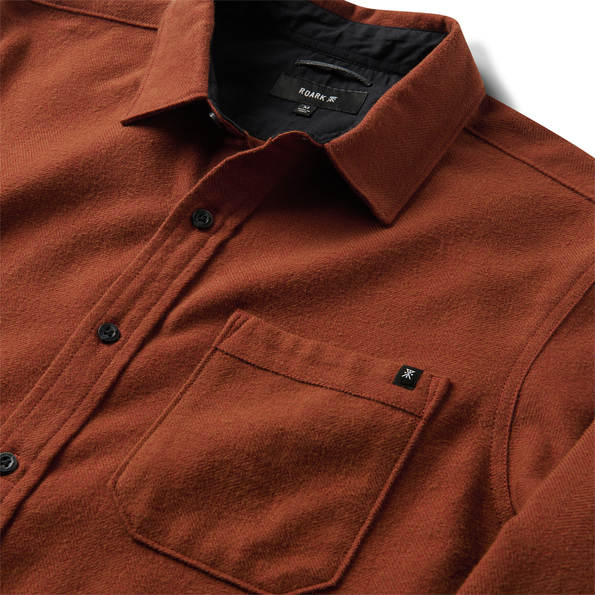Crossroads Organic Cotton Flannel - Rot Clay Herringbone
