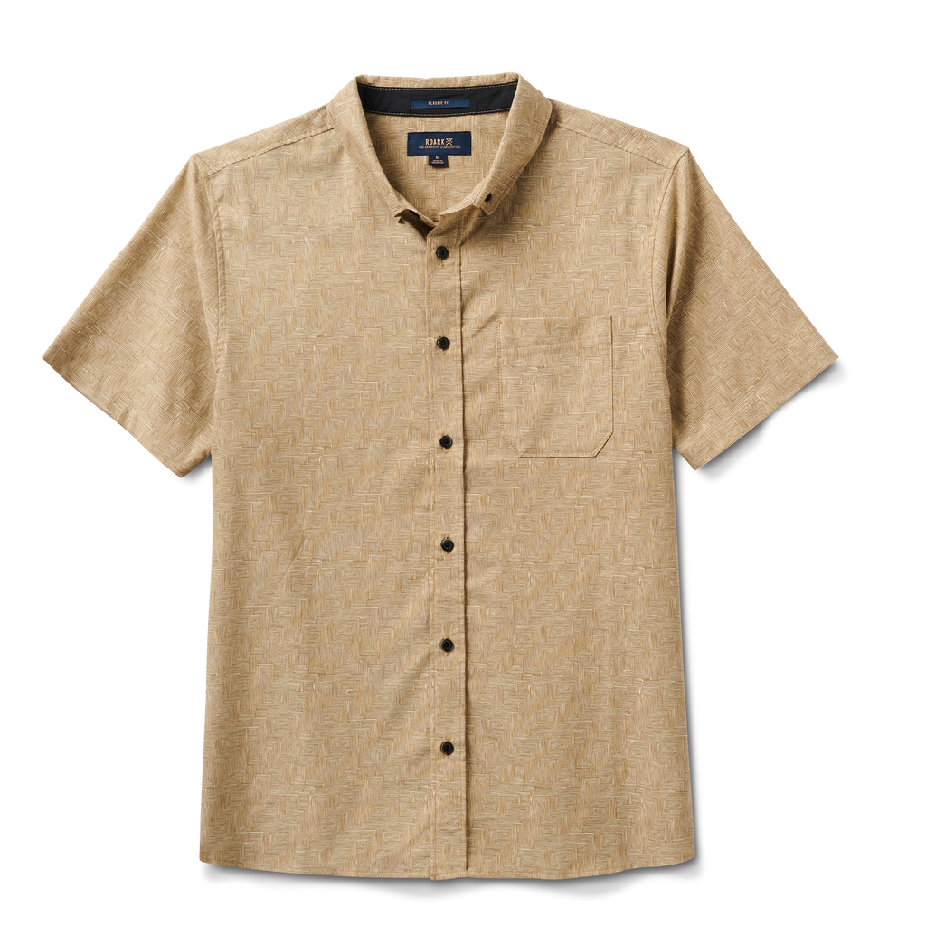 Scholar Stretch Organic Kurzarm Button Up Shirt - Fern