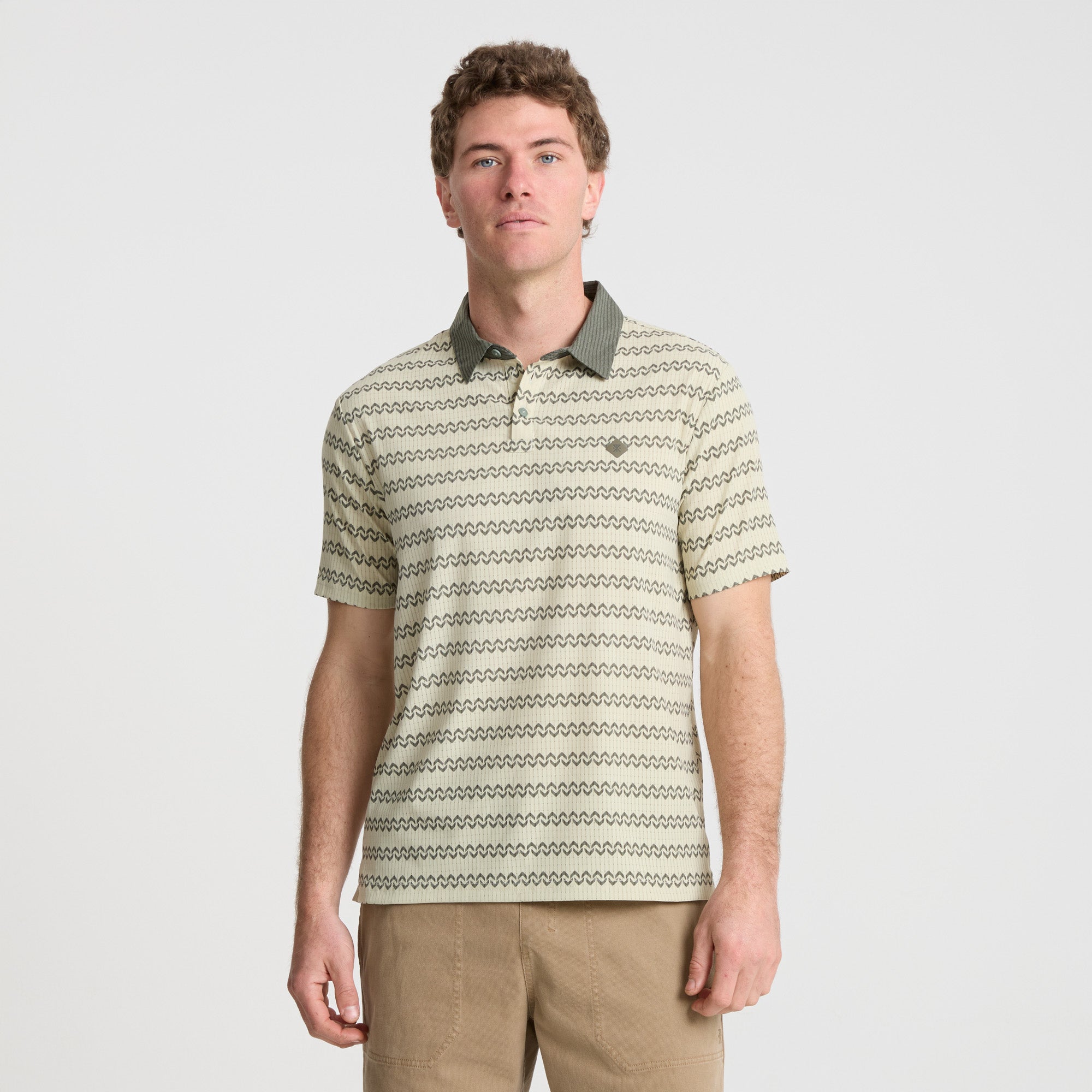 Bless Up Breathable Stretch Polo Shirt - Sand