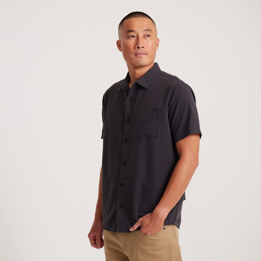 Made To Fade Kurzarm Button Up Shirt - Gewaschene Kohle