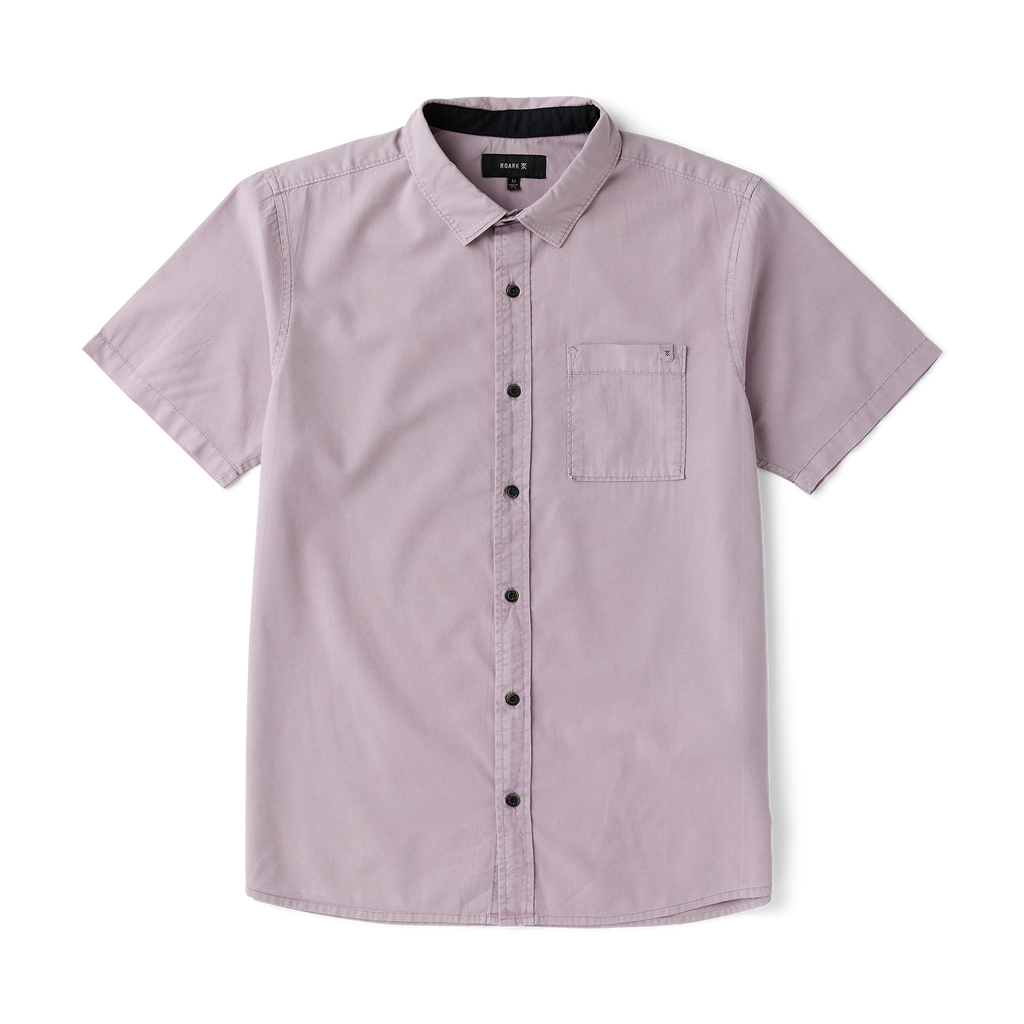 Made To Fade Kurzarm Button Up Shirt - Washed Dusty Lilac (Deutsche Ausgabe)