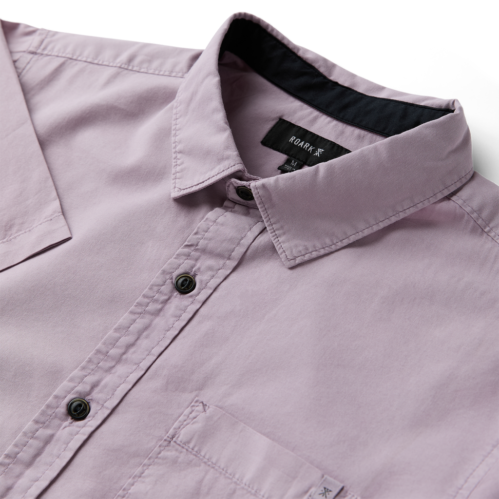 Made To Fade Kurzarm Button Up Shirt - Washed Dusty Lilac (Deutsche Ausgabe)
