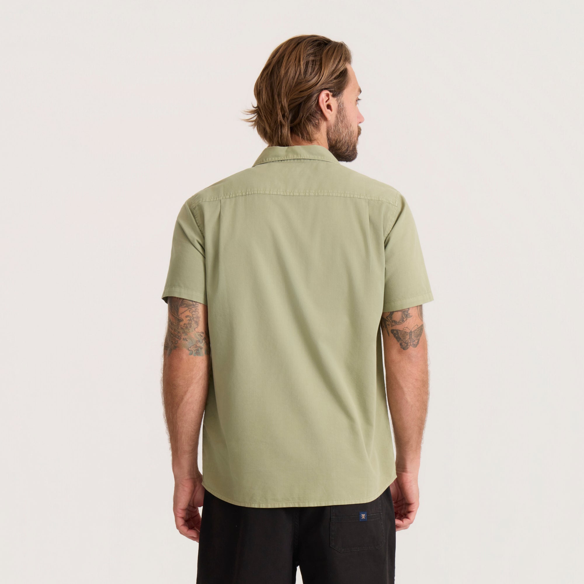 Made To Fade Kurzarm Button Up Shirt - Washed Dusty Sage (Deutsche Ausgabe)
