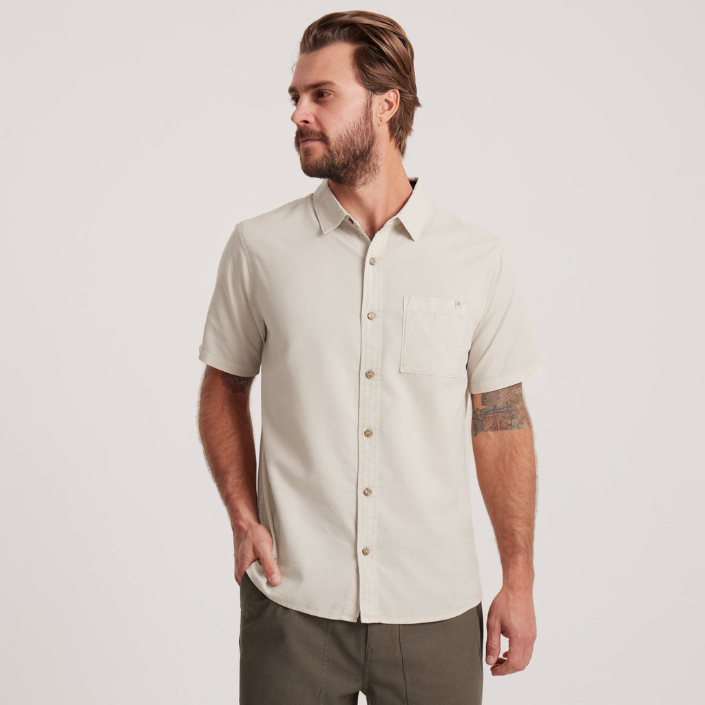 Made To Fade Kurzarm Button Up Shirt - Washed Bone (Deutsche Ausgabe)