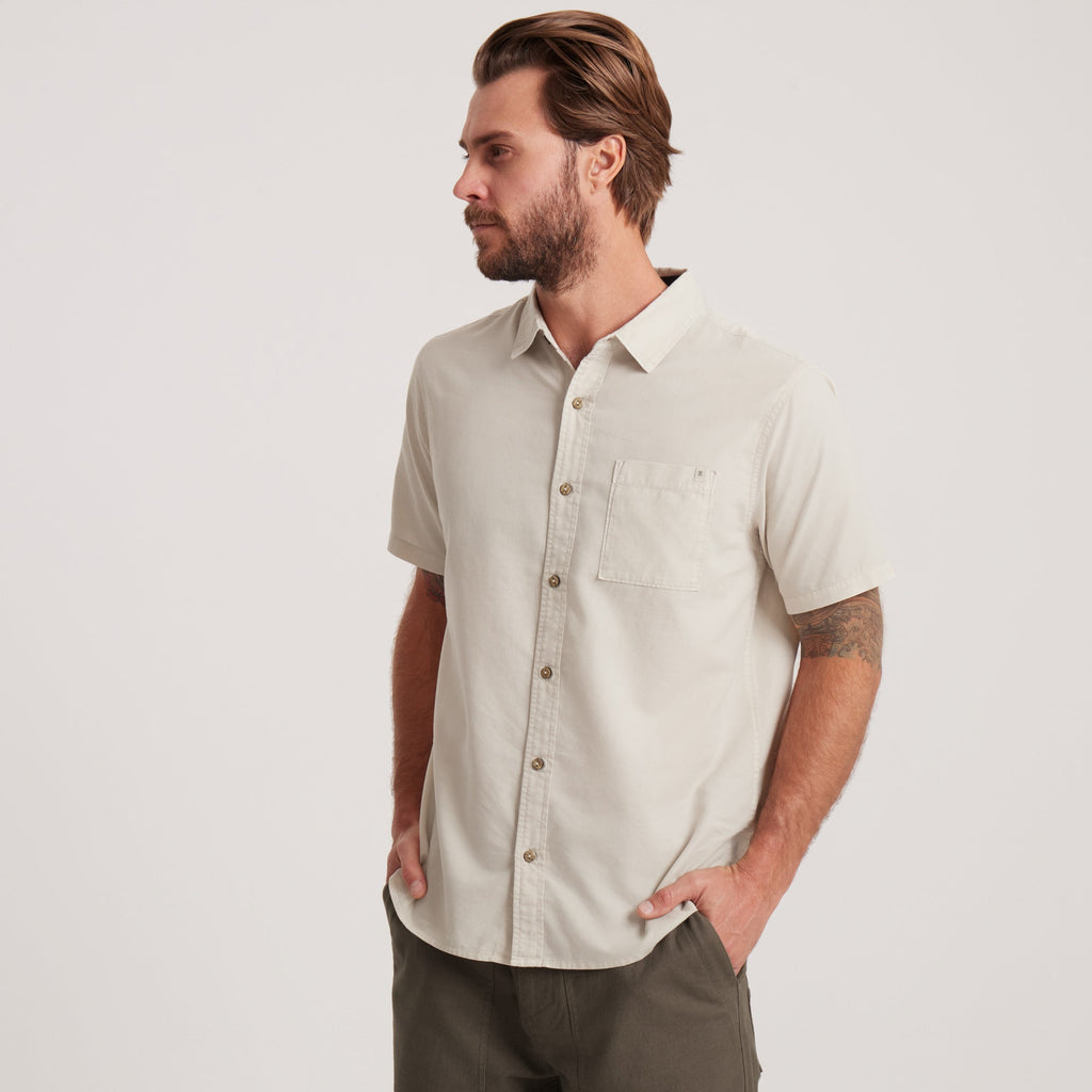 Made To Fade Kurzarm Button Up Shirt - Washed Bone (Deutsche Ausgabe)