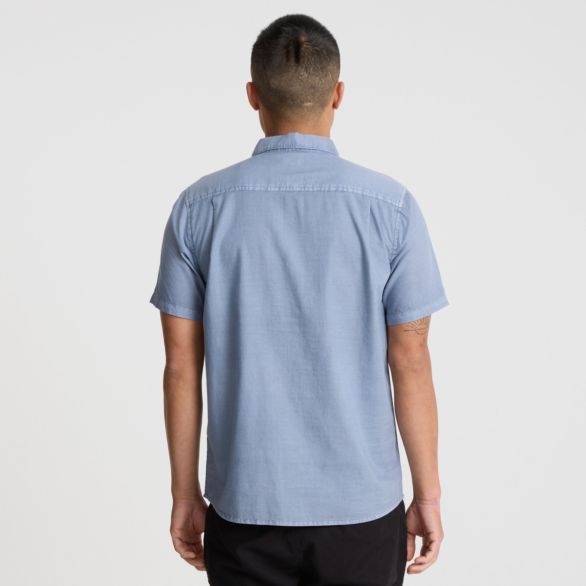 Made To Fade Kurzarm Button Up Shirt - Washed Schiefergrau (Deutsche Ausgabe)