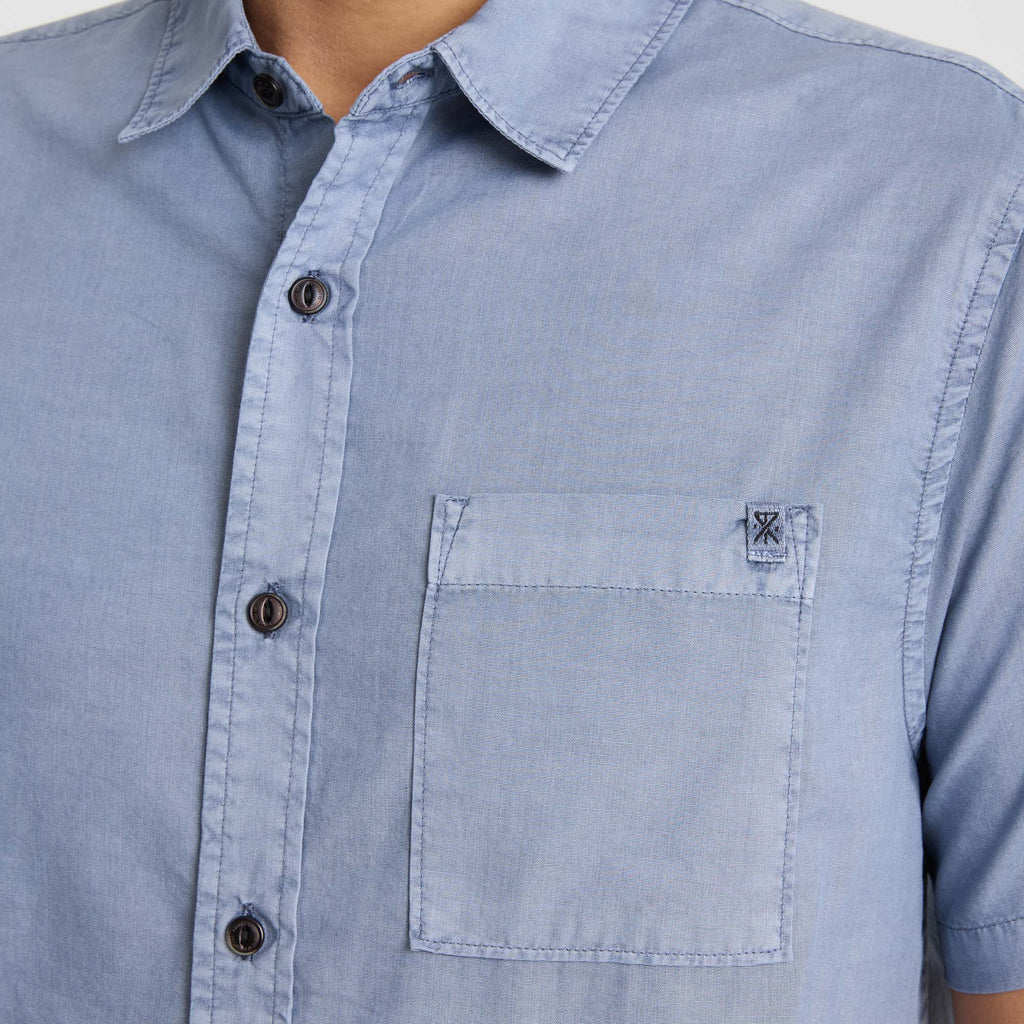 Made To Fade Kurzarm Button Up Shirt - Washed Schiefergrau (Deutsche Ausgabe)