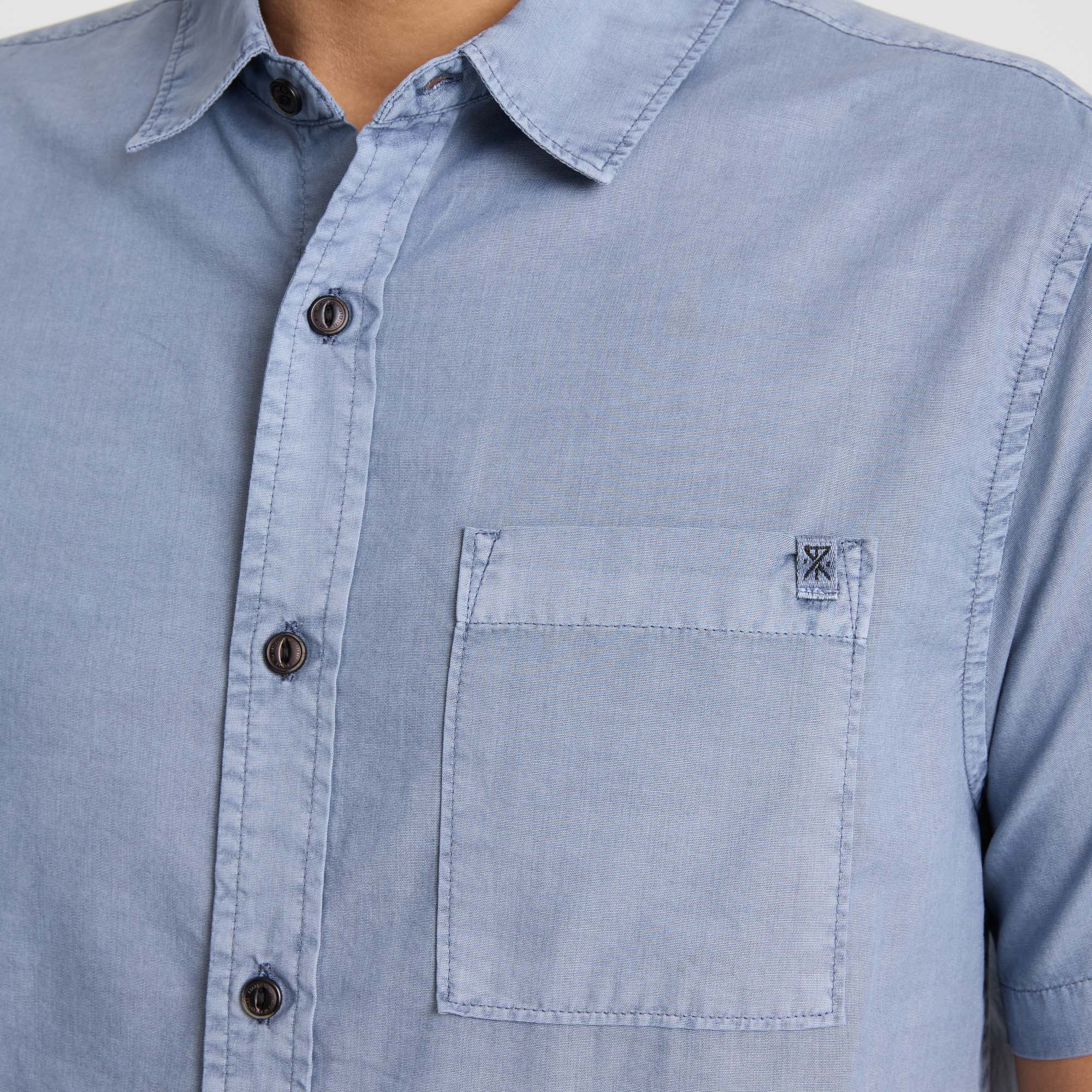 Made To Fade Kurzarm Button Up Shirt - Washed Schiefergrau (Deutsche Ausgabe)