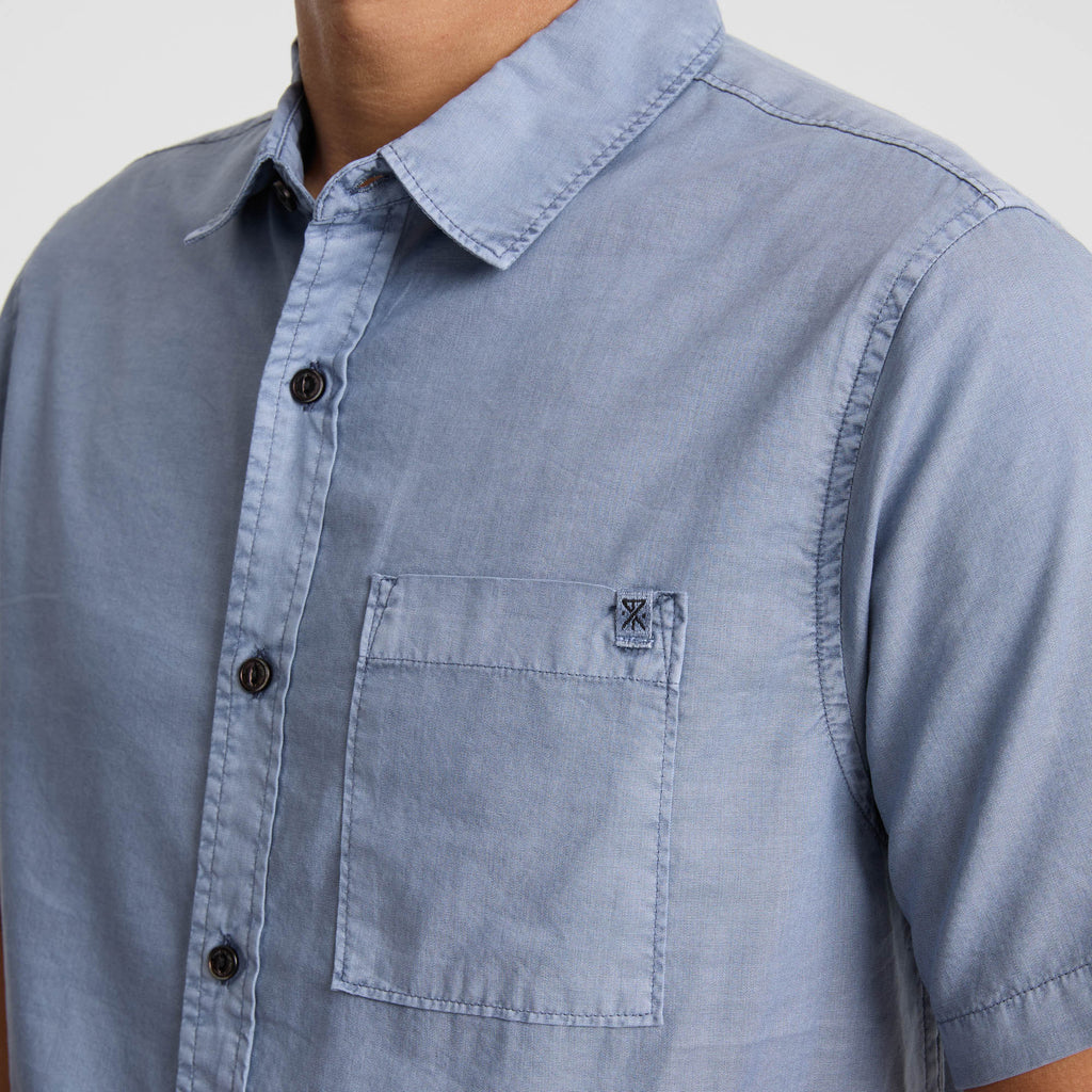 Made To Fade Kurzarm Button Up Shirt - Washed Schiefergrau (Deutsche Ausgabe)