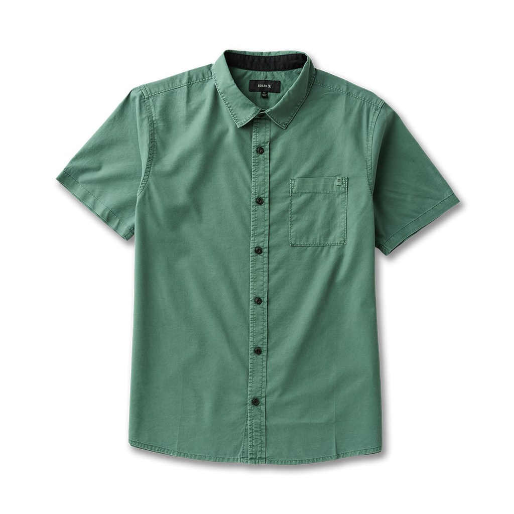 Made To Fade Kurzarm Button Up Shirt - Washed Schiefergrün (Deutsche Ausgabe)