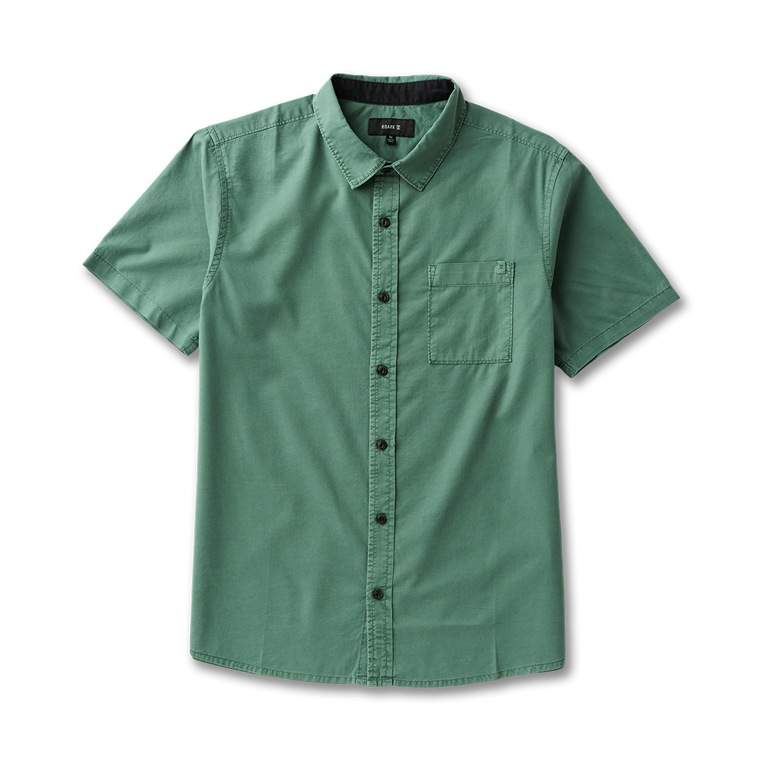 Made To Fade Kurzarm Button Up Shirt - Washed Schiefergrün (Deutsche Ausgabe)