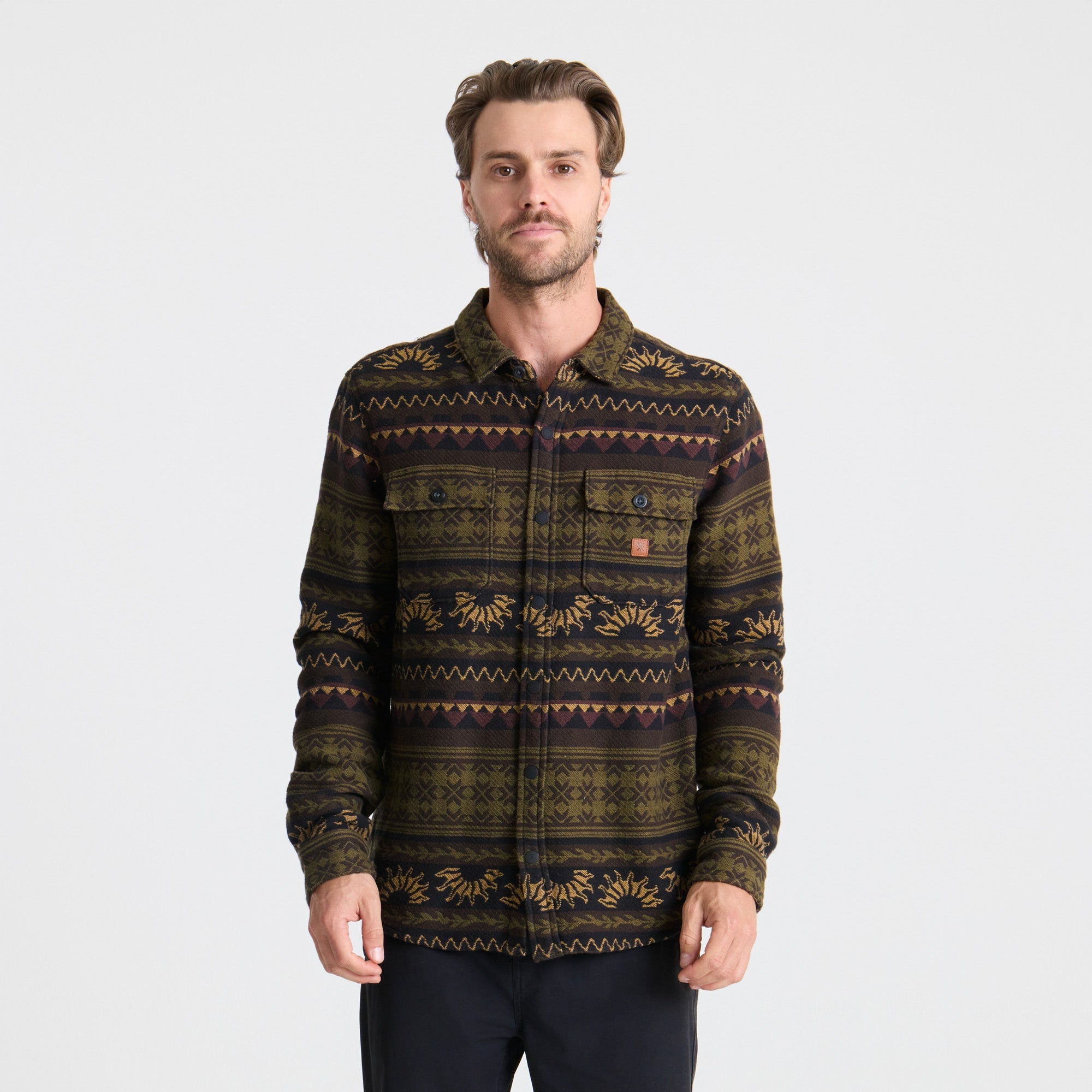 Nordsman Jacquard Flannel - Dunkles Militär