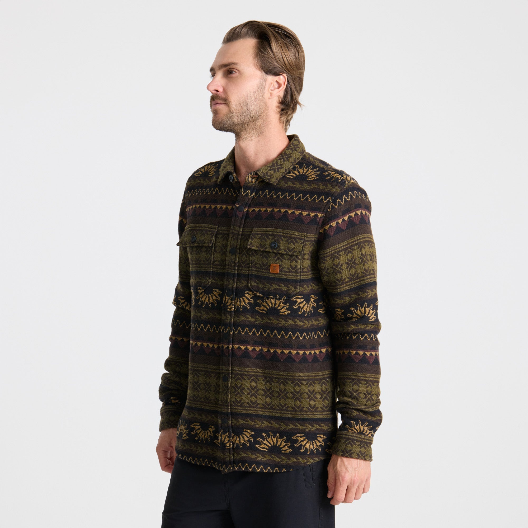 Nordsman Jacquard Flannel - Dunkles Militär