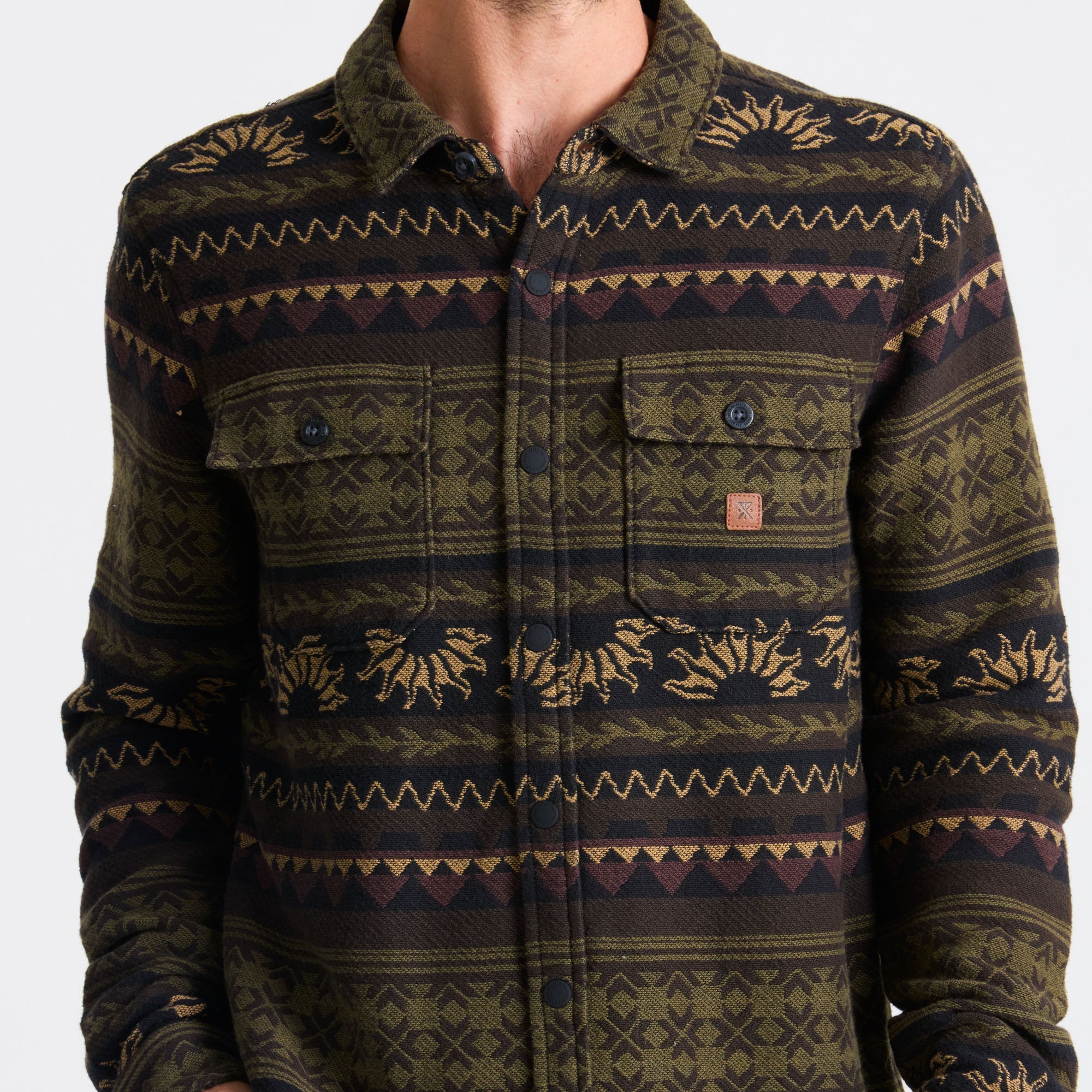 Nordsman Jacquard Flannel - Dunkles Militär