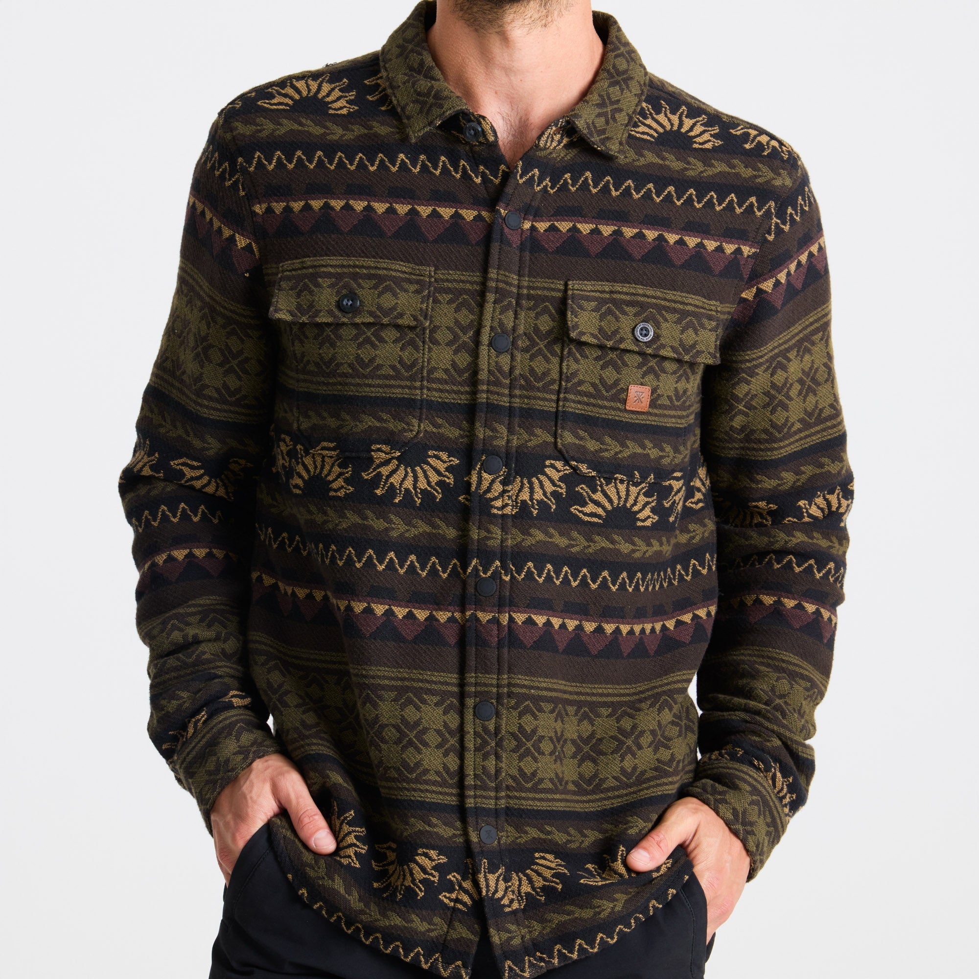 Nordsman Jacquard Flannel - Dunkles Militär