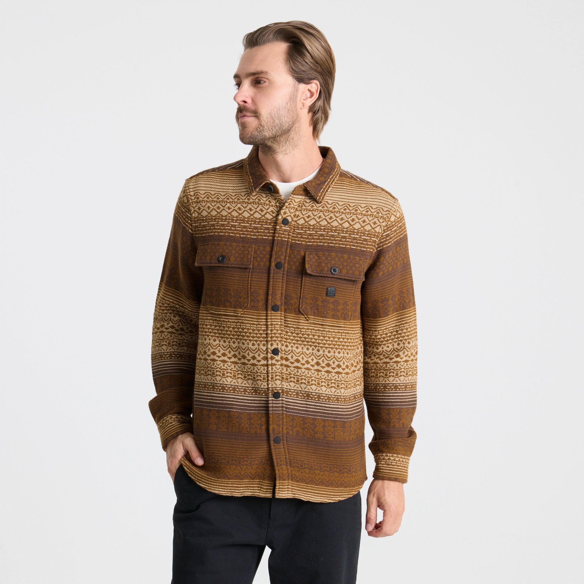 Nordsman Jacquard Langarm Flannel — Otter