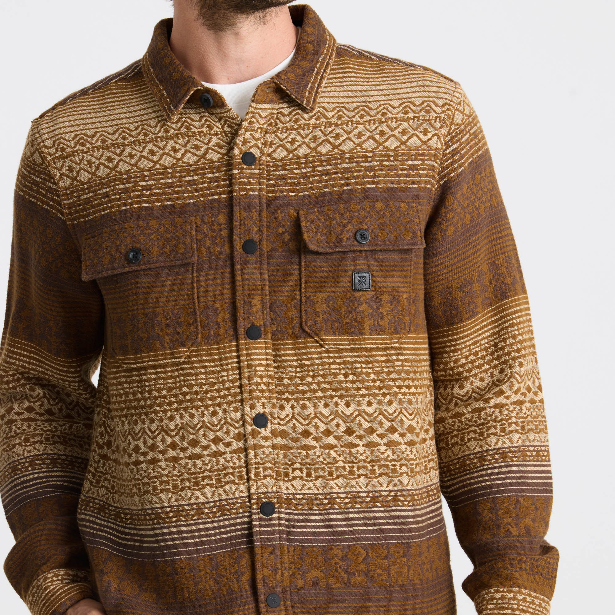 Nordsman Jacquard Langarm Flannel — Otter