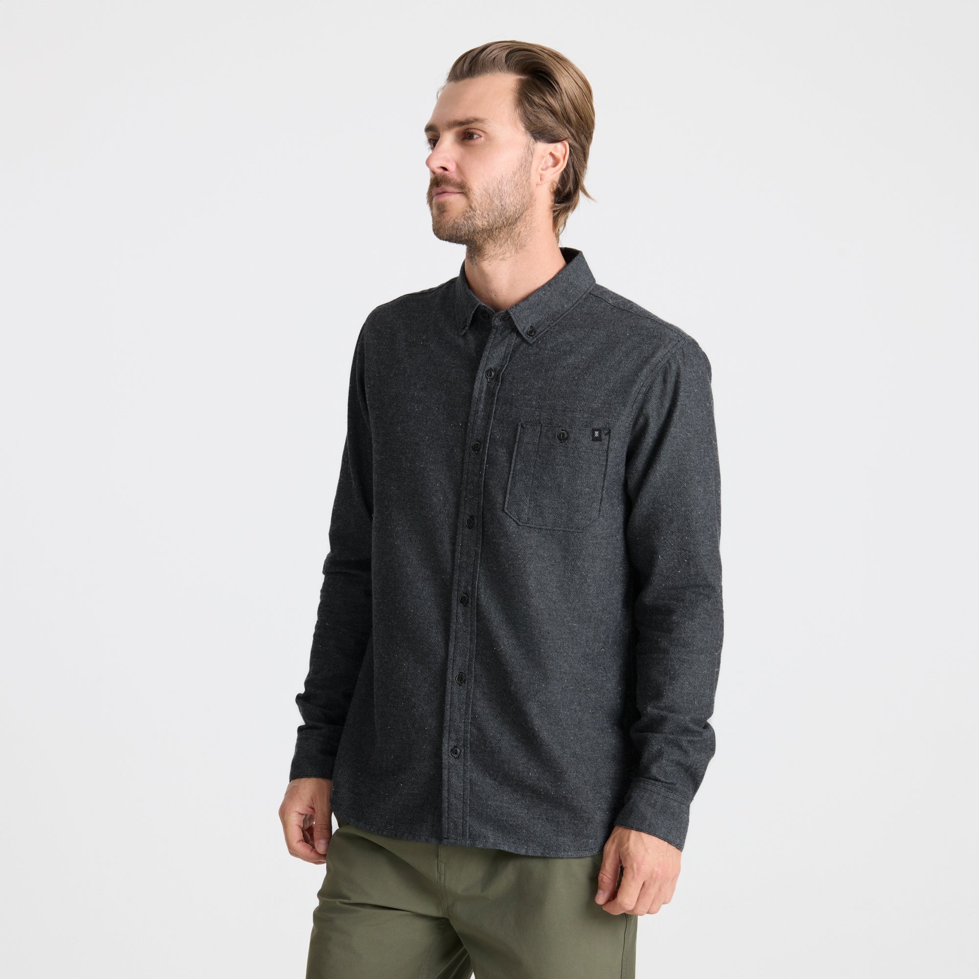 Chambray Button Up Shirt für Schwarz
