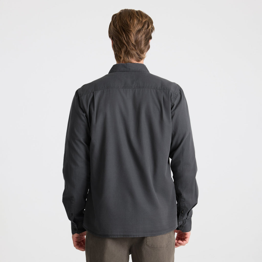 Made To Fade Langarm Button Up Shirt - Gewaschene Kohle