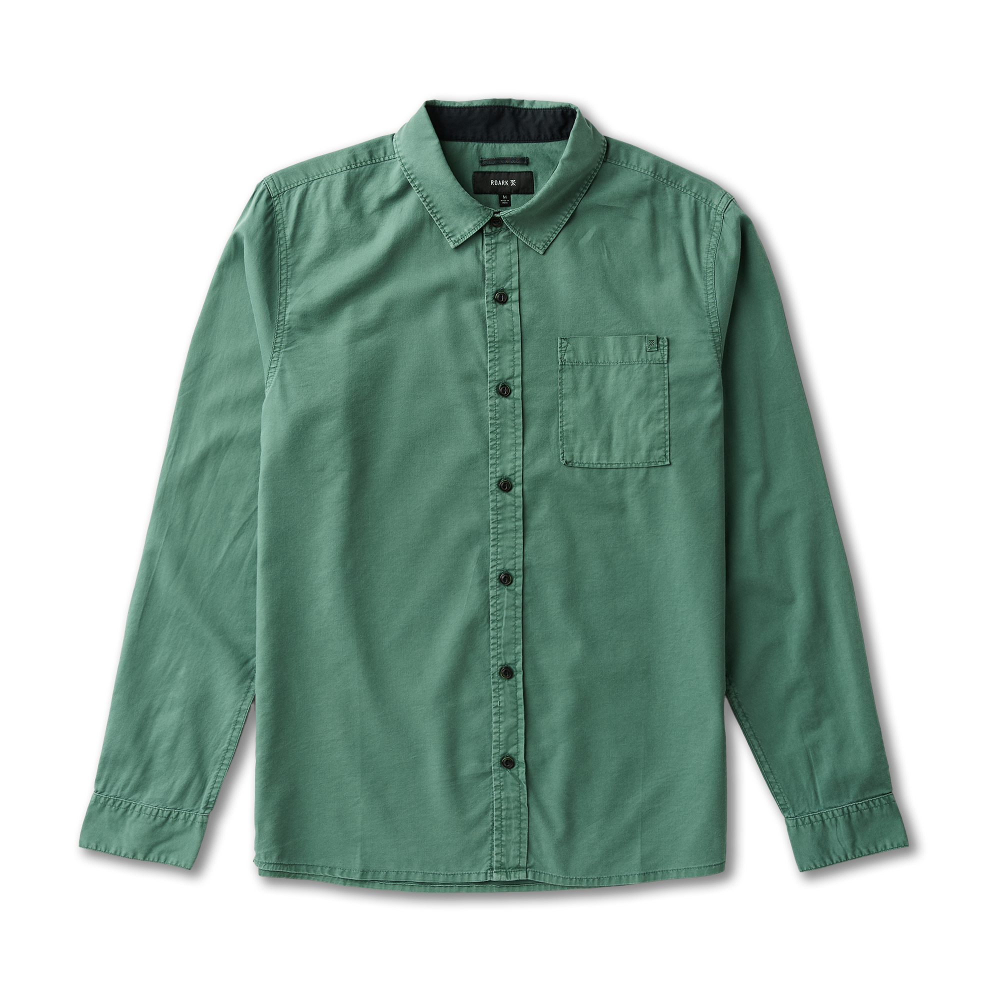 Made To Fade Langarm Button Up Shirt - Washed Schiefergrün (Deutsche Ausgabe)