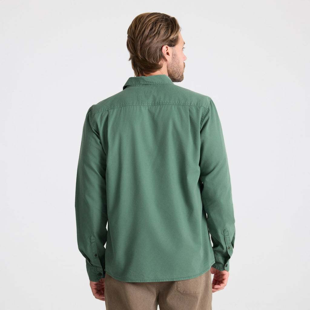 Made To Fade Langarm Button Up Shirt - Washed Schiefergrün (Deutsche Ausgabe)
