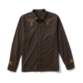 Auf dem Range Langarm Button Up Shirt - Dark Braun