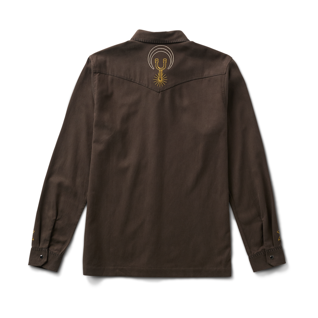 Auf dem Range Langarm Button Up Shirt - Dark Braun