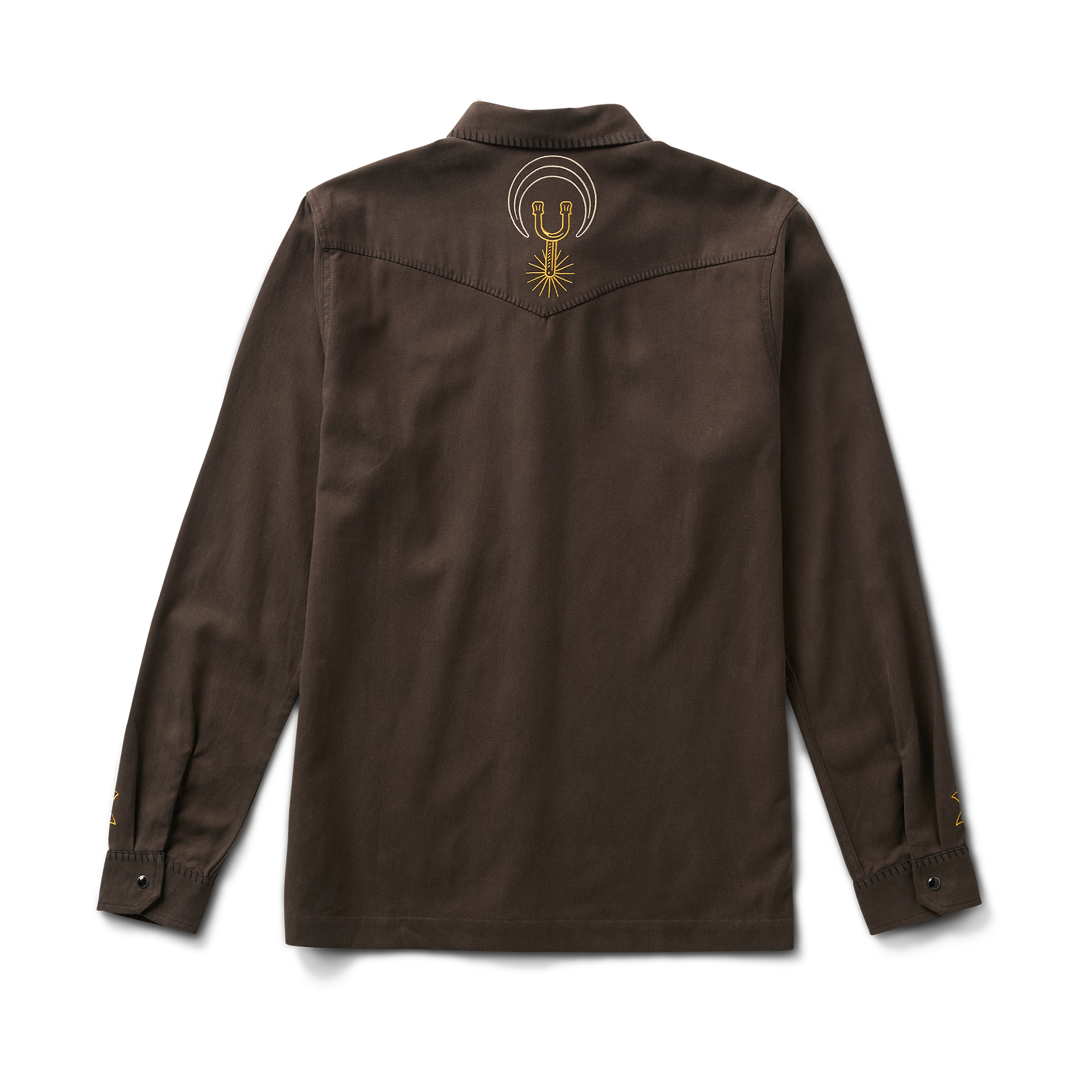 Auf dem Range Langarm Button Up Shirt - Dark Braun