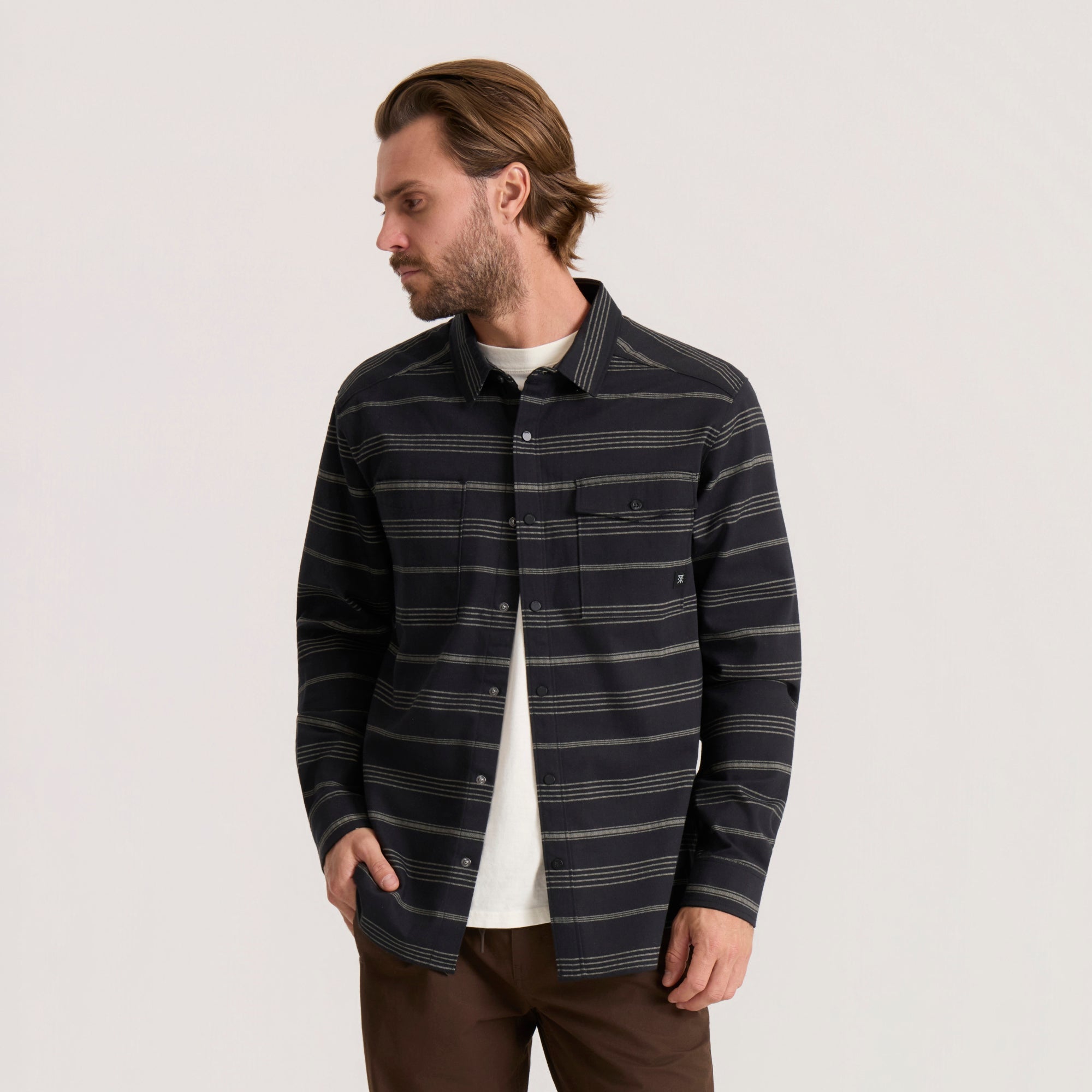 Diablo Langarm Flannel - Schwarz Stripes (Deutsche Ausgabe)