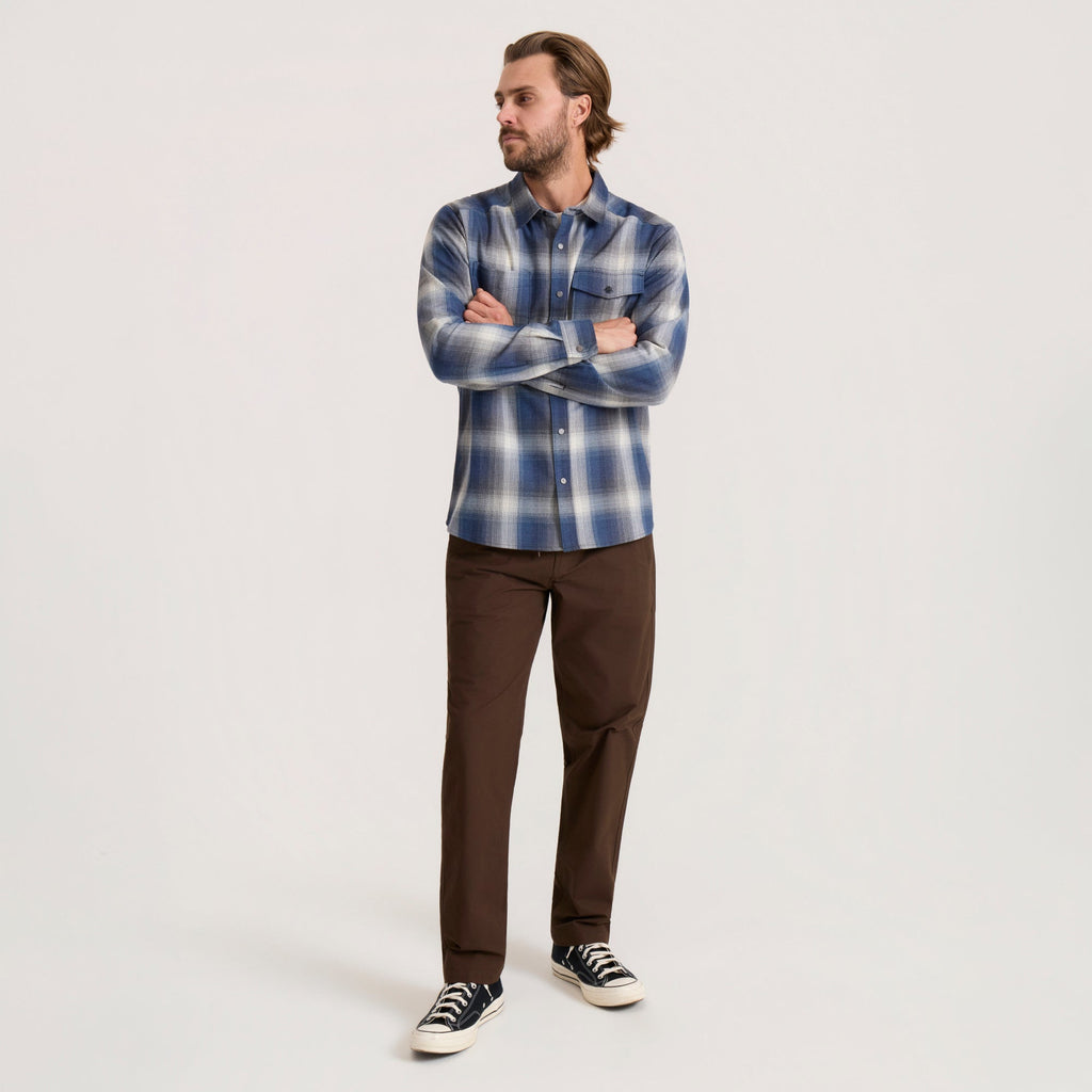 Diablo Langarm Flannel — Schiefergrau