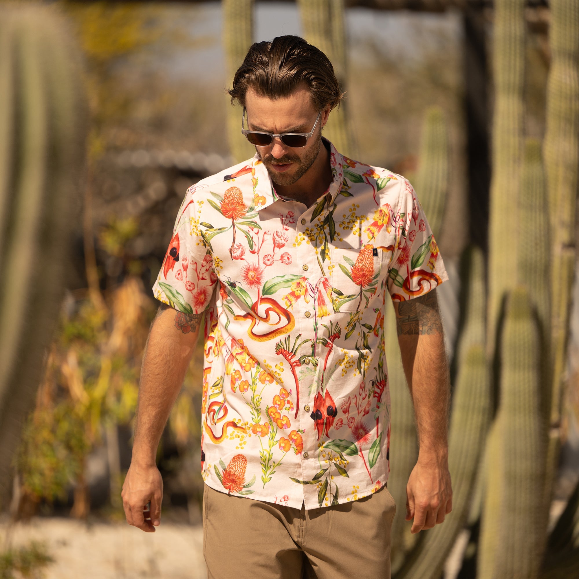 Journey Kurzarm Button Up Shirt - Dusty Violet