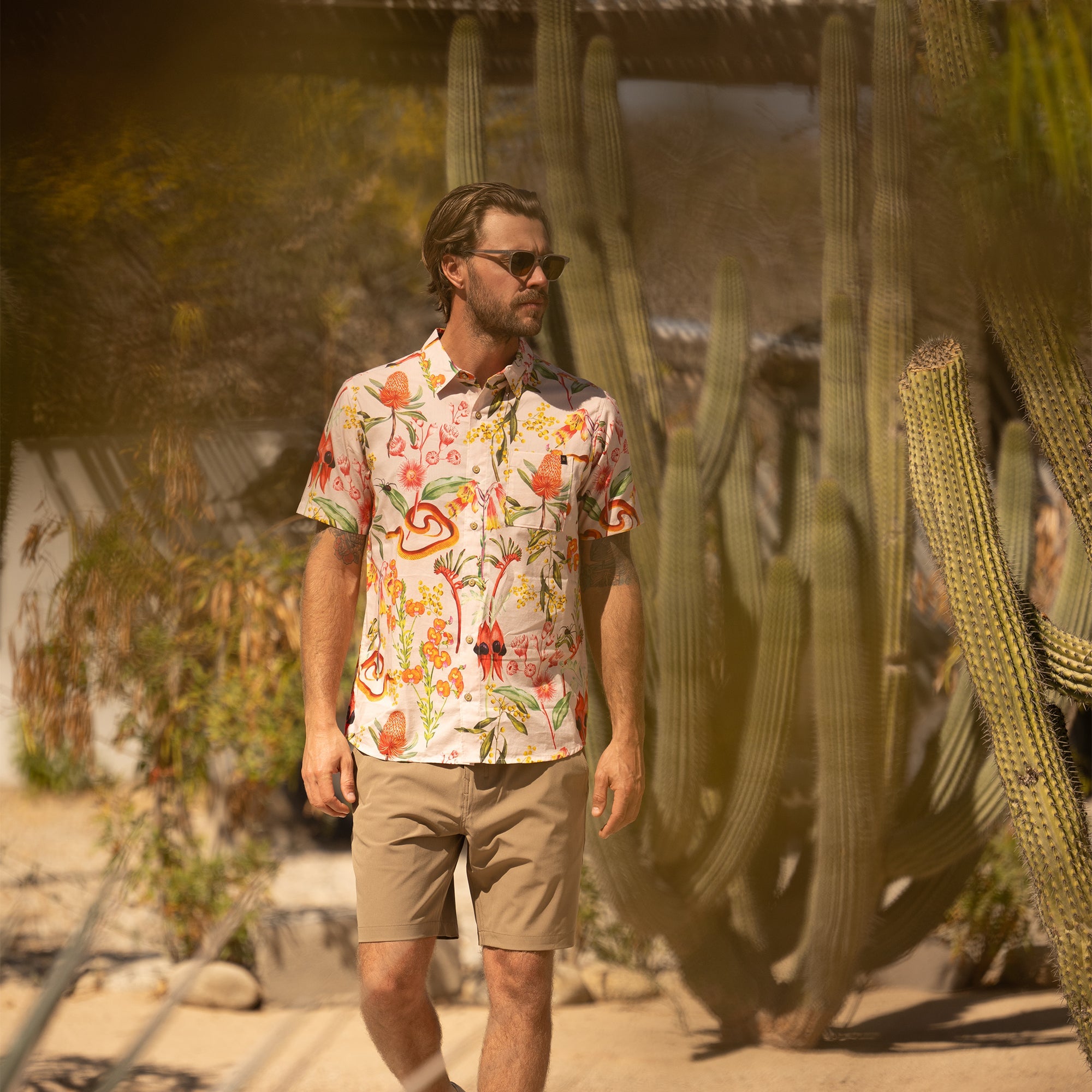 Journey Kurzarm Button Up Shirt - Dusty Violet