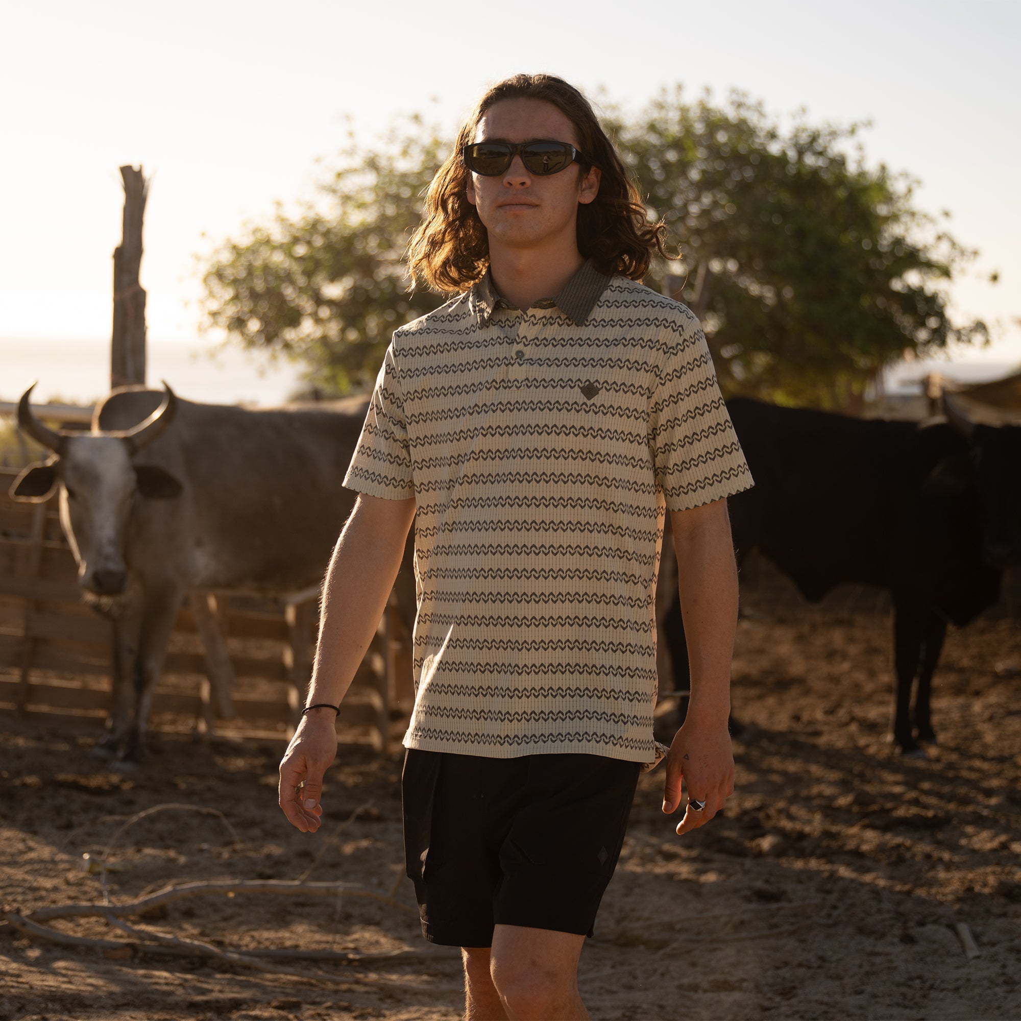Bless Up Breathable Stretch Polo Shirt - Sand