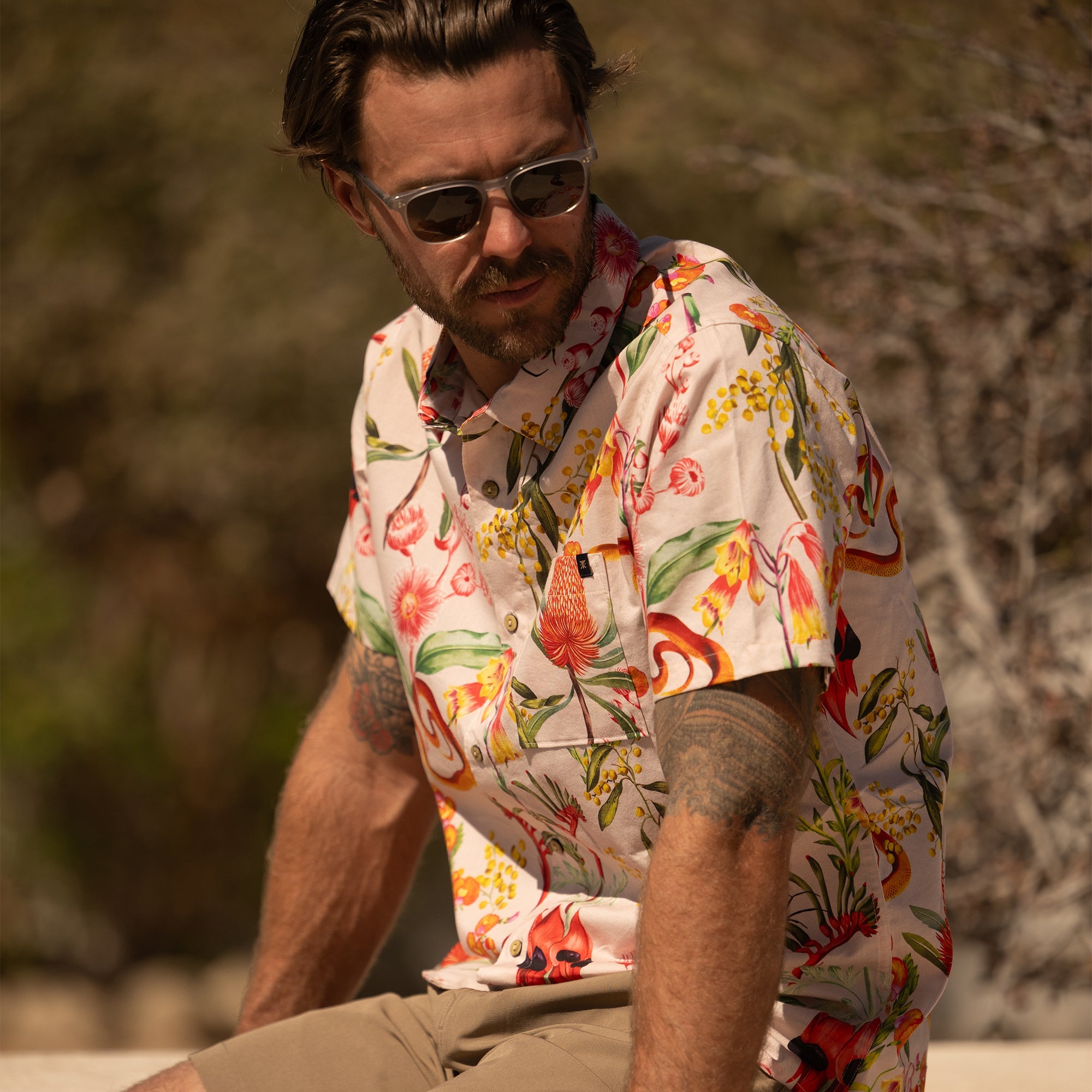 Journey Kurzarm Button Up Shirt - Dusty Violet