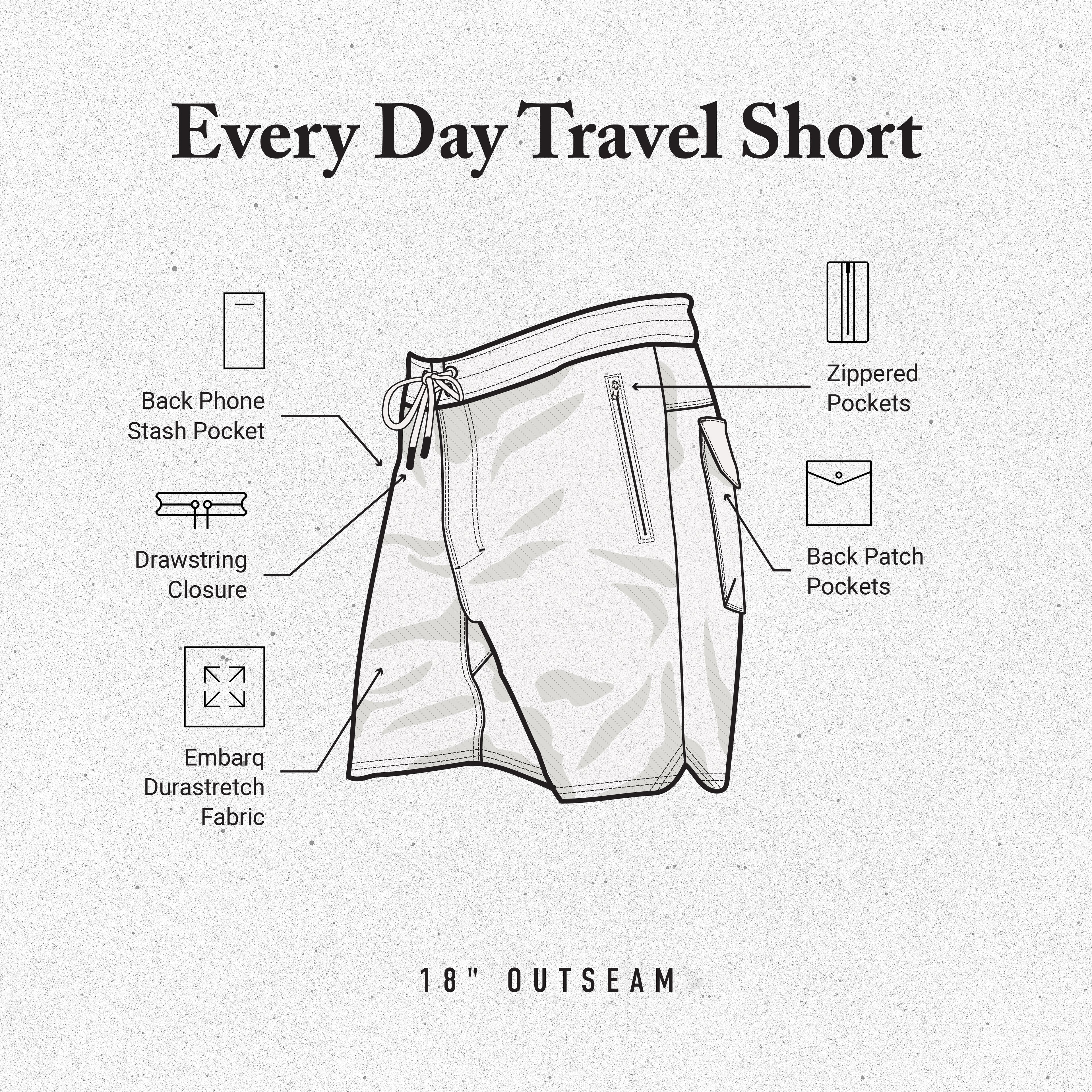 Layover Traveler Shorts - Schwarz