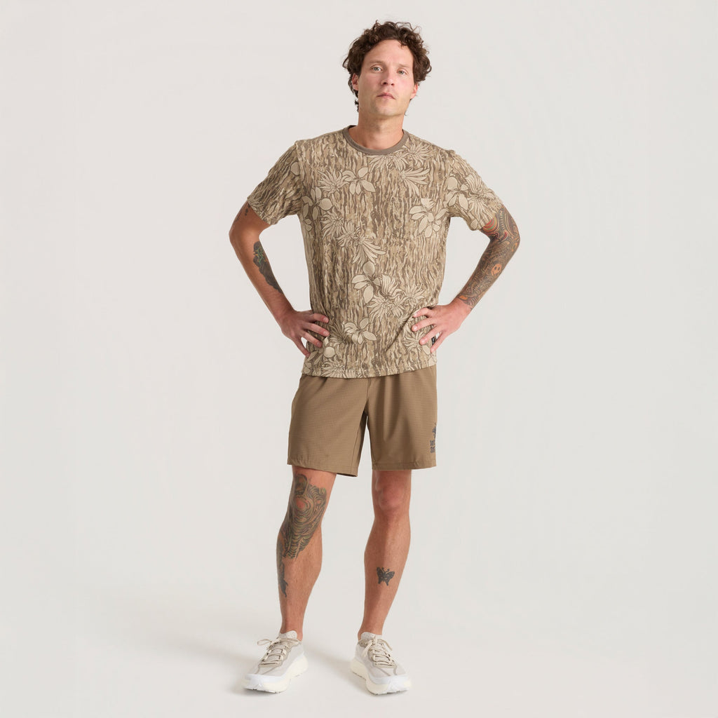 Mathis Active Tie Dye Pocket Kurzarm Tee — Khaki Tie Dye