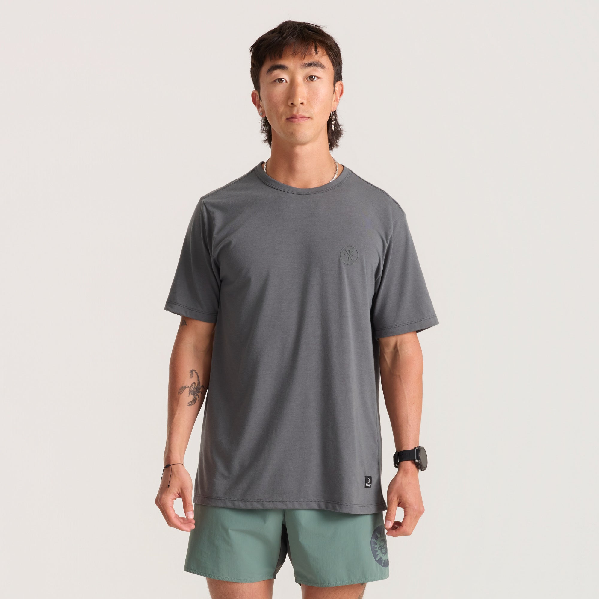 Mathis Active Kurzarm Tee - Kohle