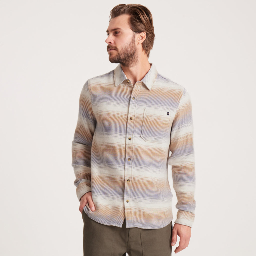 Crossroads Organic Cotton Flannel - Stripe Bone
