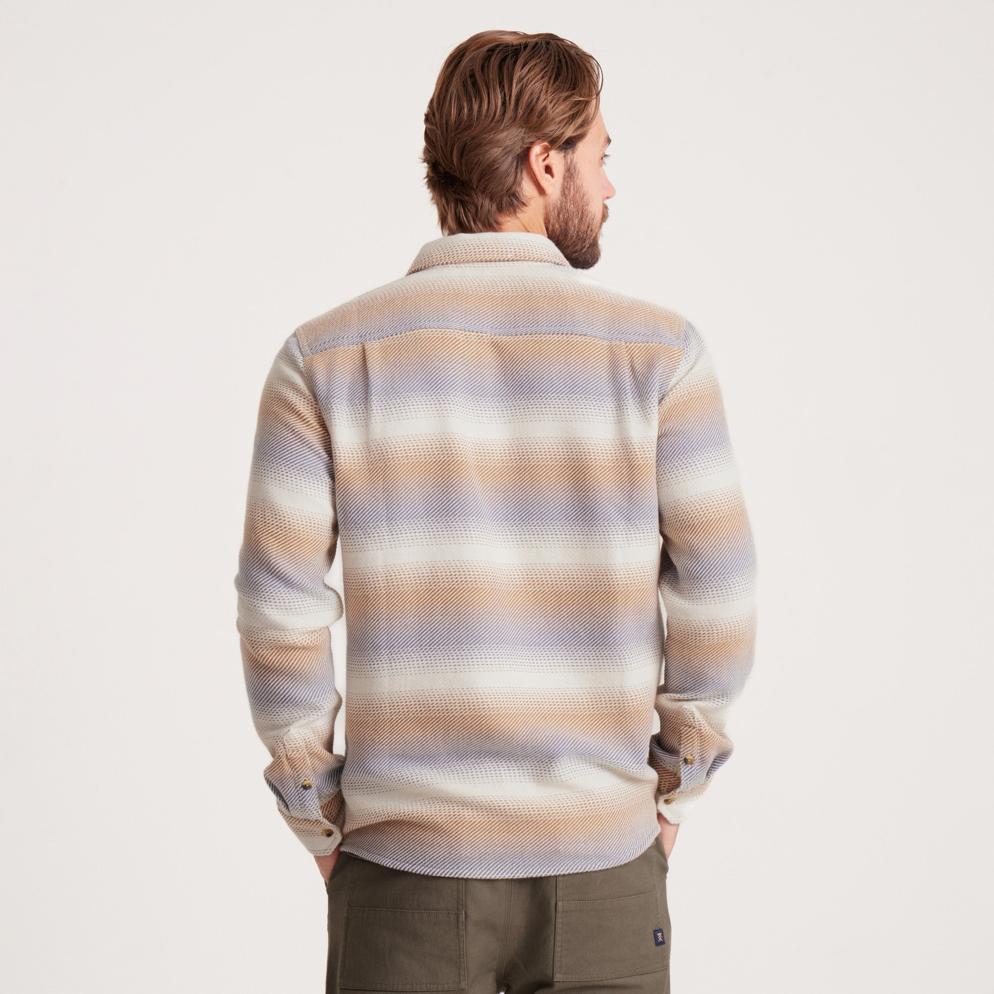 Crossroads Organic Cotton Flannel - Stripe Bone