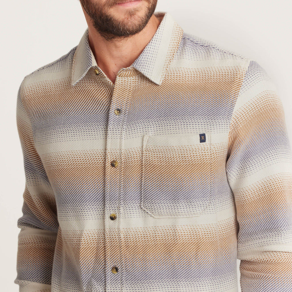 Crossroads Organic Cotton Flannel - Stripe Bone