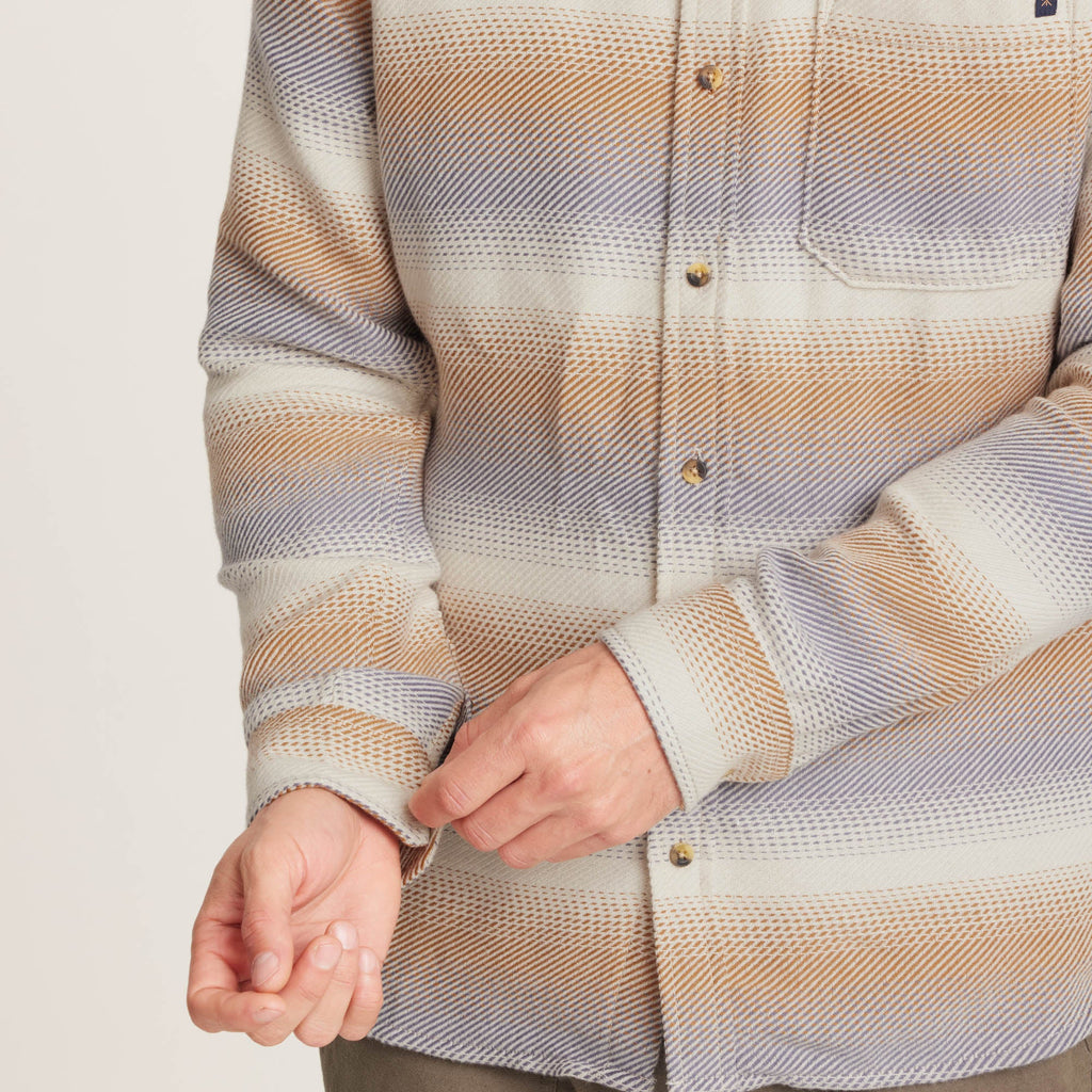 Crossroads Organic Cotton Flannel - Stripe Bone