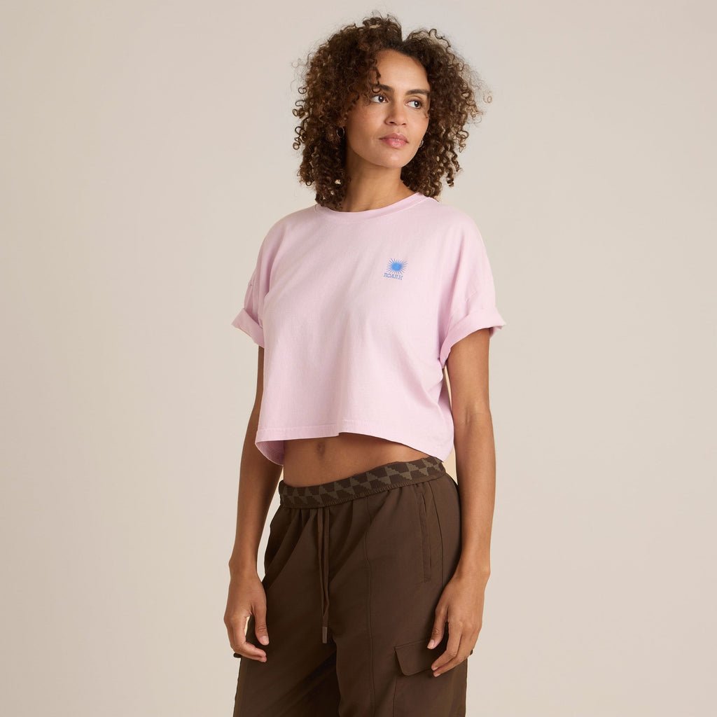 Sunburst Boxy Kurz geschnitten Premium-T-Shirt - Dusty Orchidee