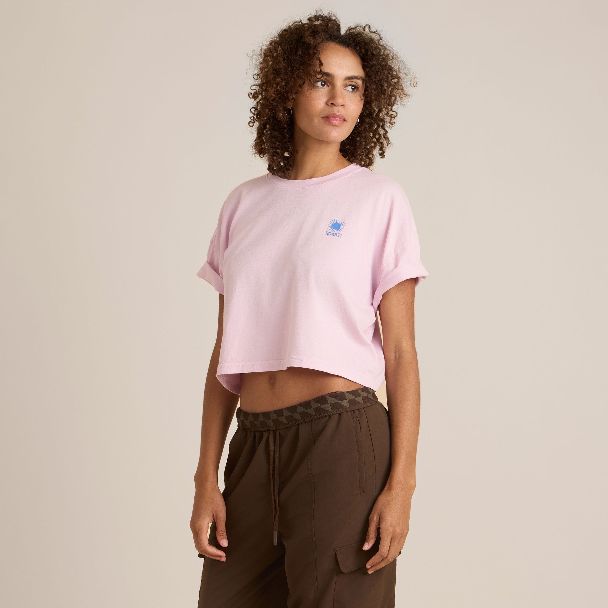 Sunburst Boxy Kurz geschnitten Premium-T-Shirt - Dusty Orchidee