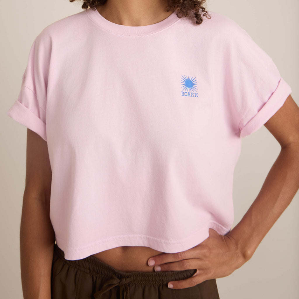 Sunburst Boxy Kurz geschnitten Premium-T-Shirt - Dusty Orchidee
