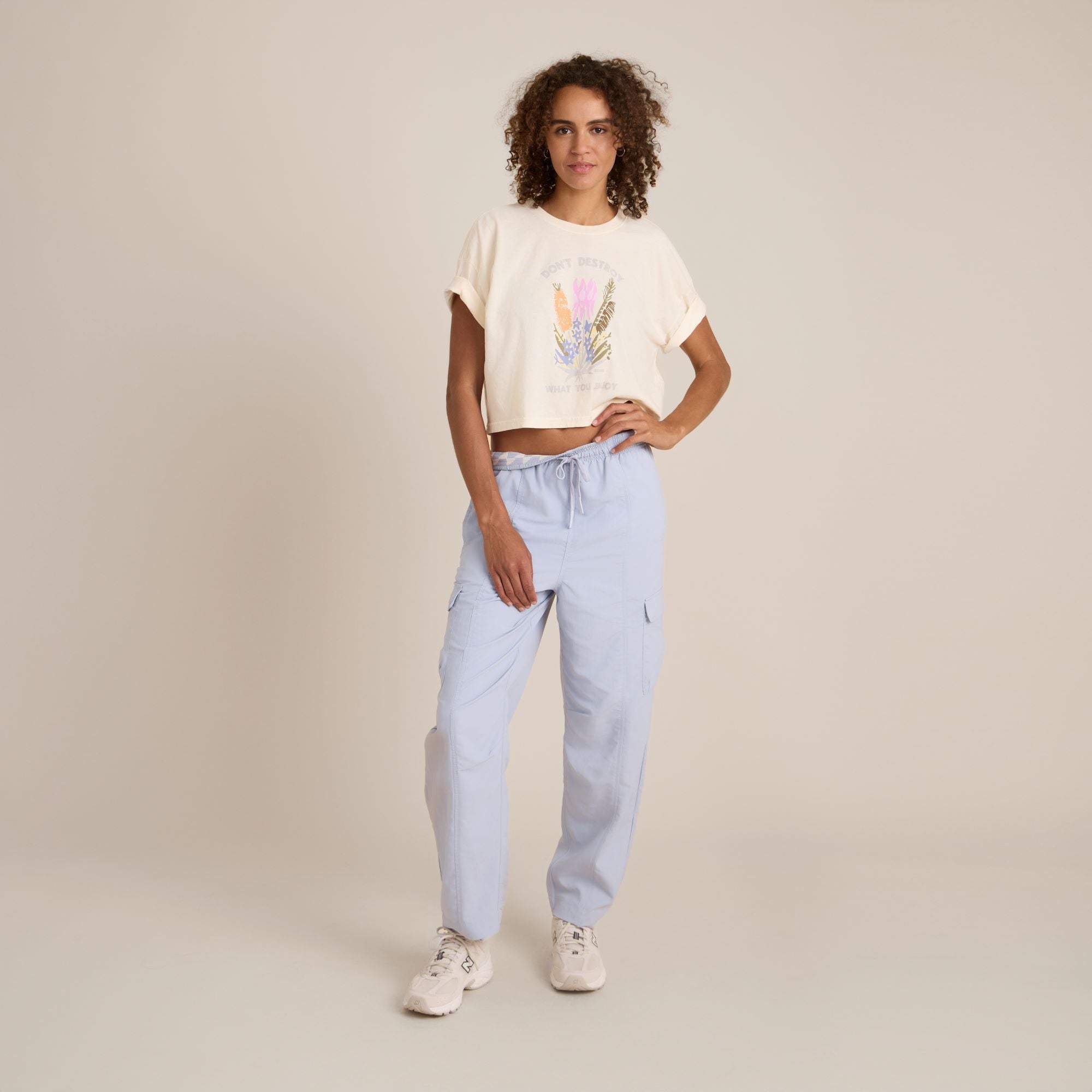 Nature Kurz geschnitten Boxy Premium-T-Shirt - Eierschale