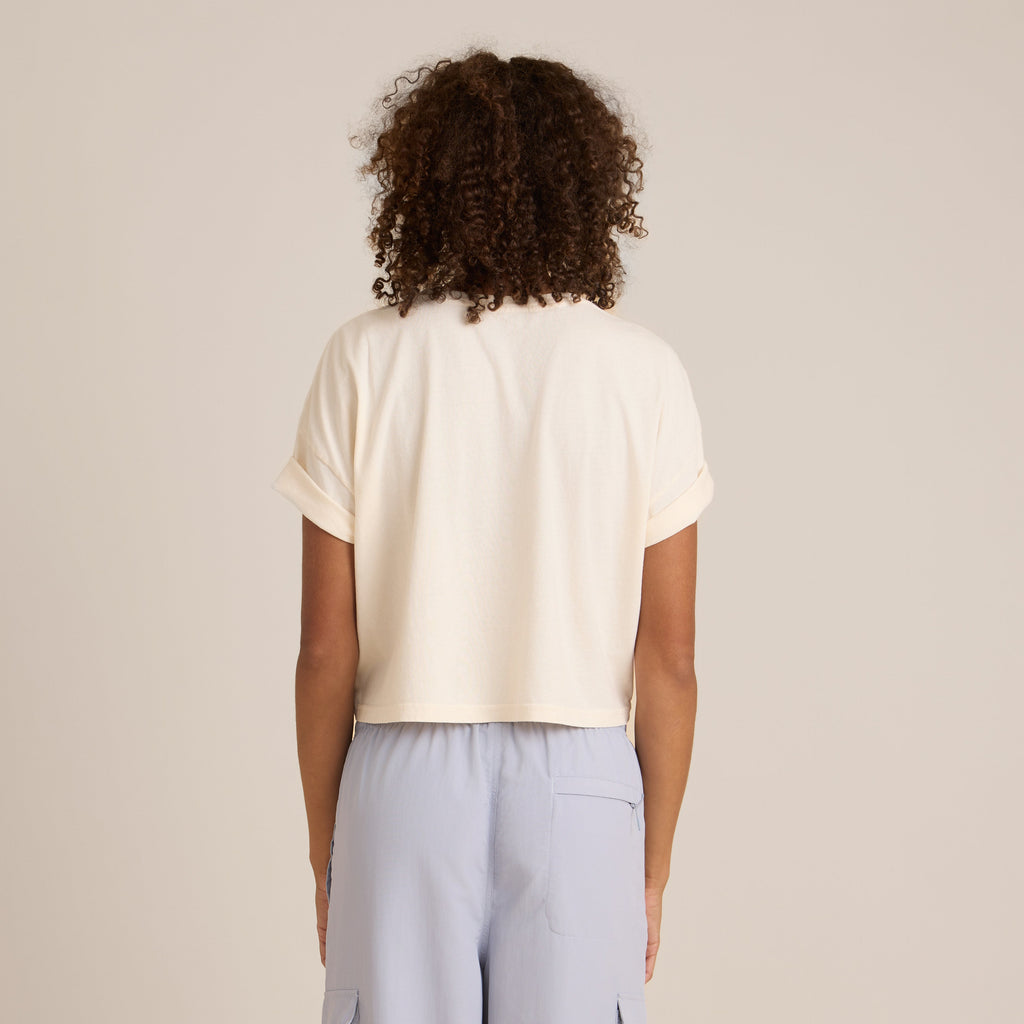 Nature Kurz geschnitten Boxy Premium-T-Shirt - Eierschale