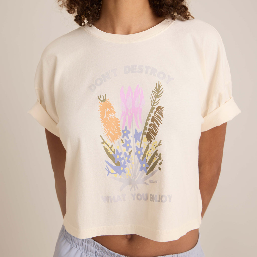 Nature Kurz geschnitten Boxy Premium-T-Shirt - Eierschale
